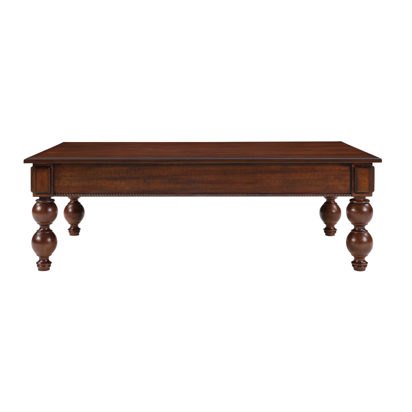 Rectangular Wooden Coffee Table with Storage Drawer, Vintage Cocktail Table with Solid Wood Gourd-Shaped Legs for Living Room,No-Tools Assembly – view 11