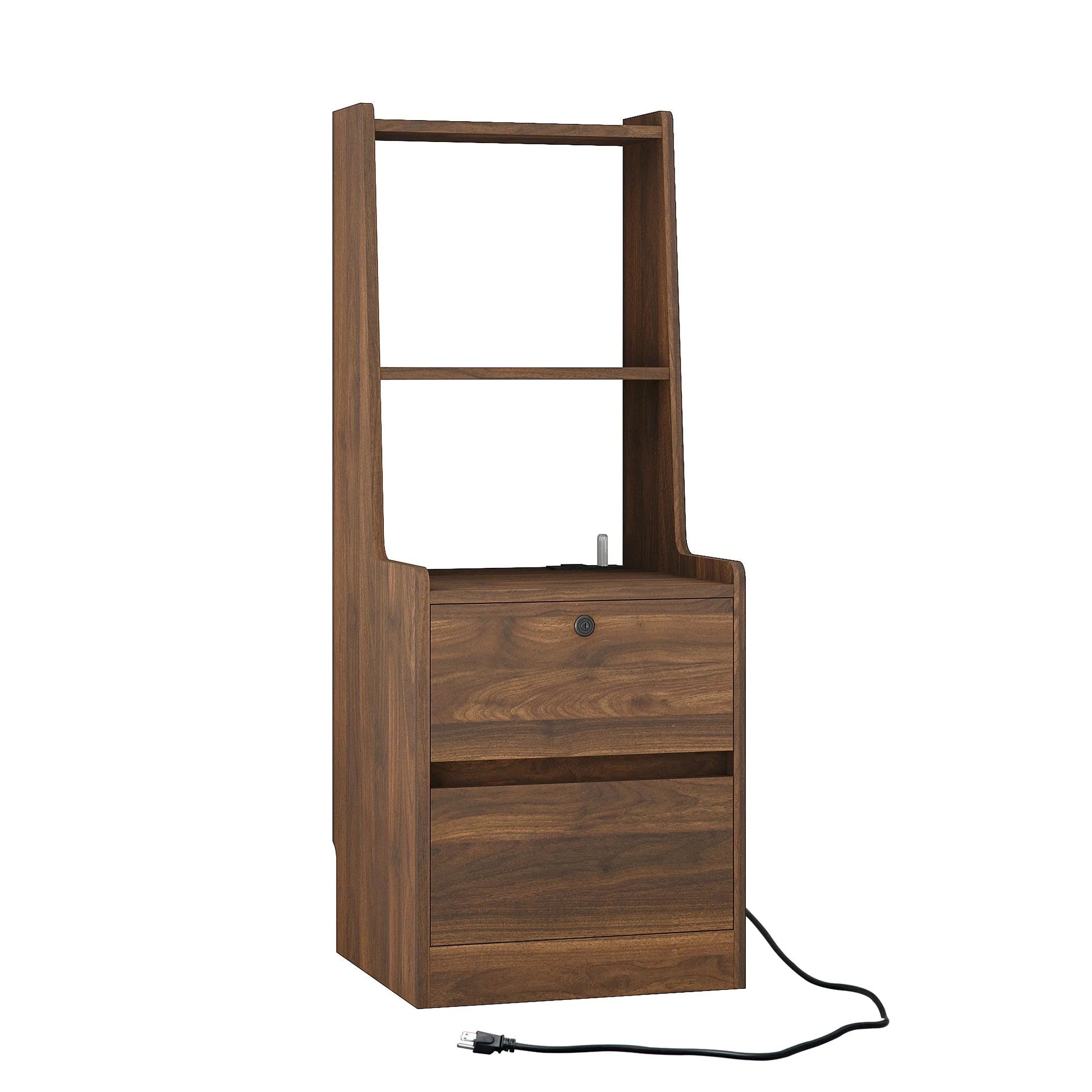Nightstand with Charging Station, Smart Nightstand with Night Light, Modern Night Stand with Bookshelf, Bedside Tables with Storage Cabinet for – view 11