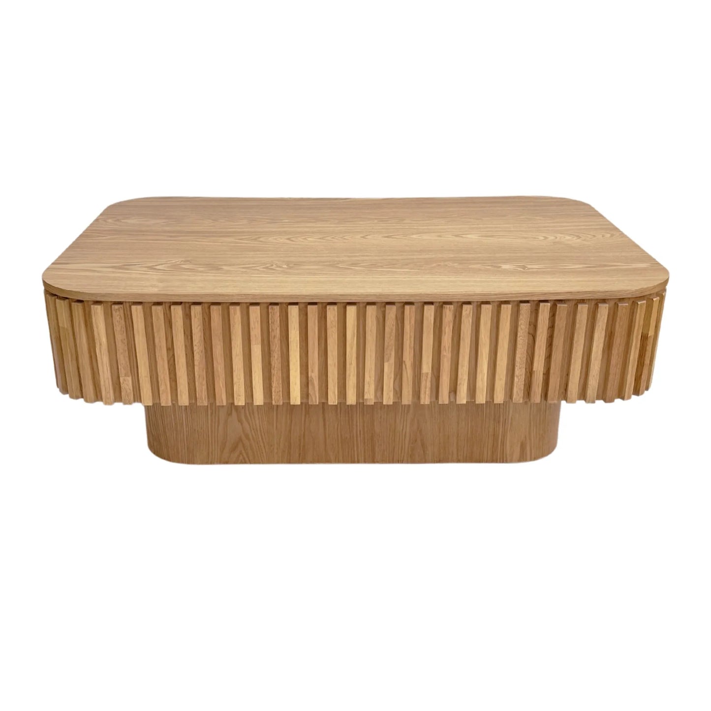 38.6'' Fluted Lift-top Coffee Table Solid Wood Veneered Modern Coffee Table Accent Tea Table with Storage and Adjustable Height for Living Room – view 11