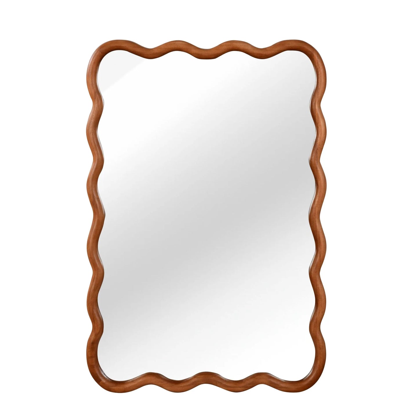 Yellowish Brown 24'x36' Wavy Rectangle Solid Wood Frame Decorative Mirror,For Bedroom, Bathroom, Living Room, Entryway – view 11