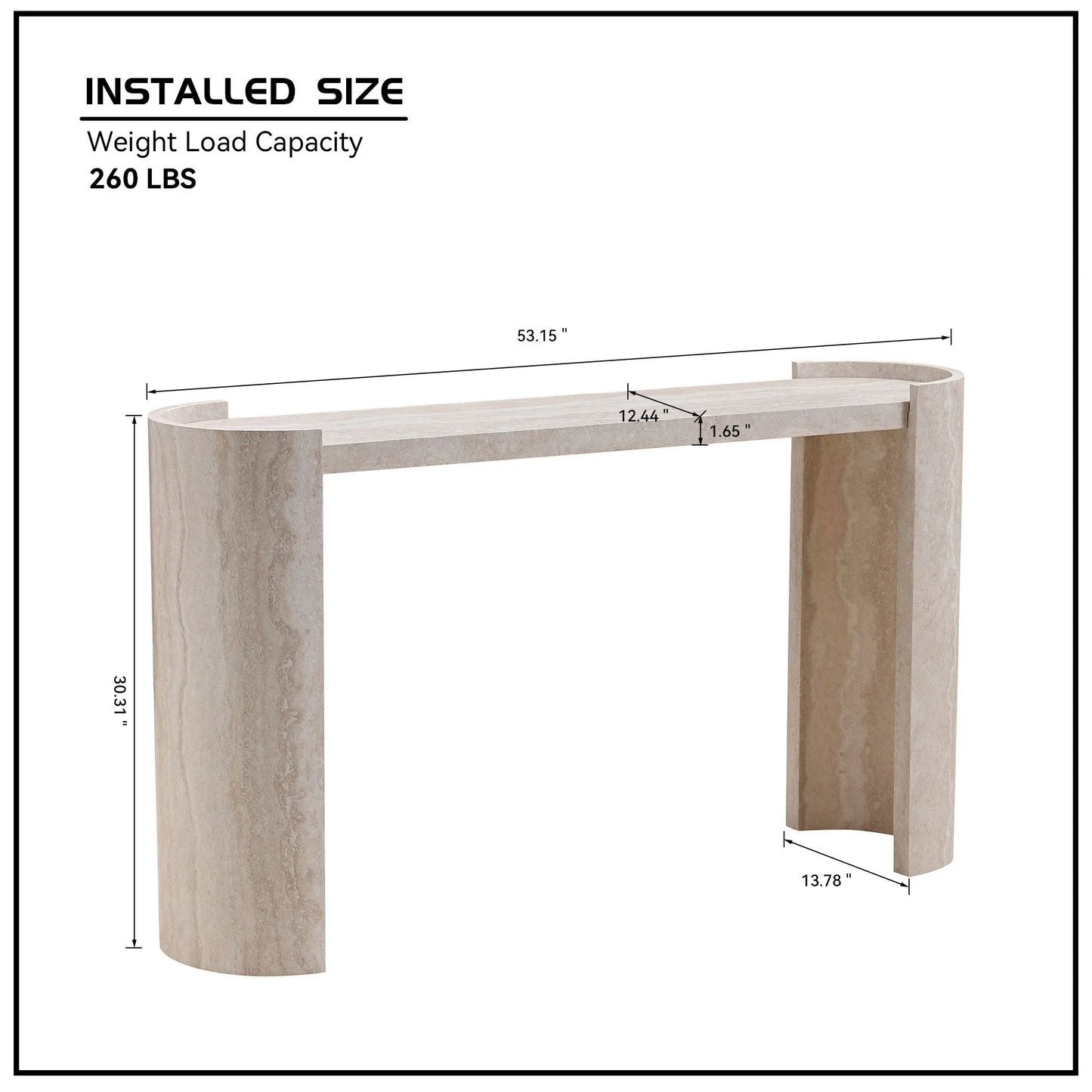 53.15 Inch Faux MARS marble Pattern Entryway Table for Living Room,Narrow Console Table wit, Modern Design MDF Skinny Sofa Table Entrance Table for – view 11