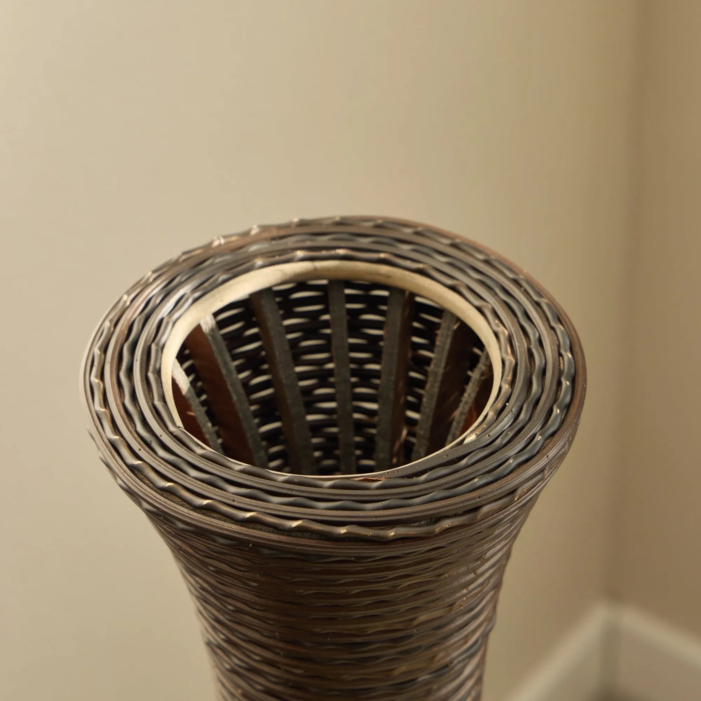 39-Inch Tall Designer Floor Vase – Artificial Rattan with Elegant Two-Tone Dark Brown Finish – Decorative Accent for Living Room, Bedroom, or Entryway – view 11
