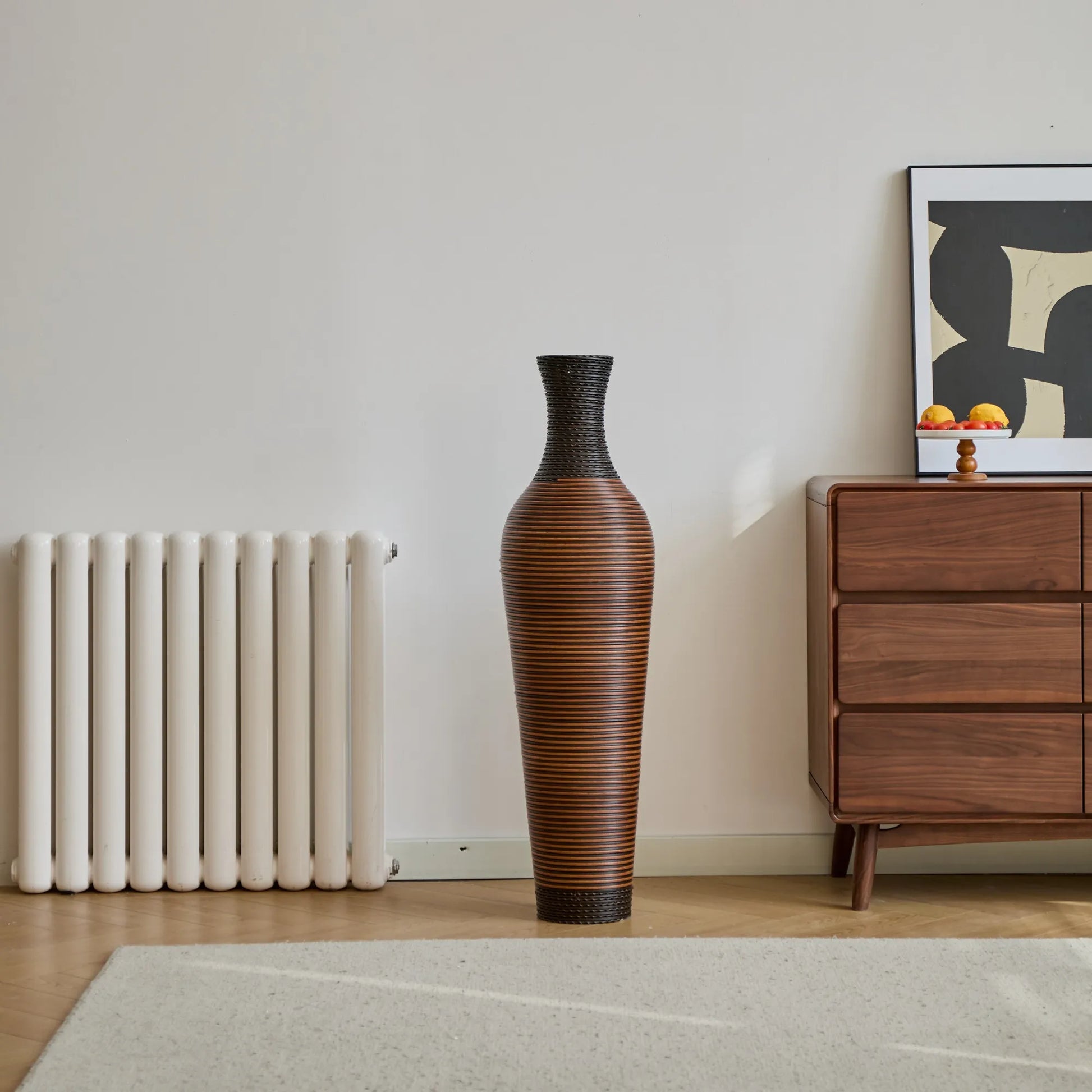 39' Tall Standing Designer Floor Vases with Elegant Two-Tone Dark Brown Finishes - Ideal for Decorating Living Rooms, Bedrooms, Entryways Perfect for – view 11