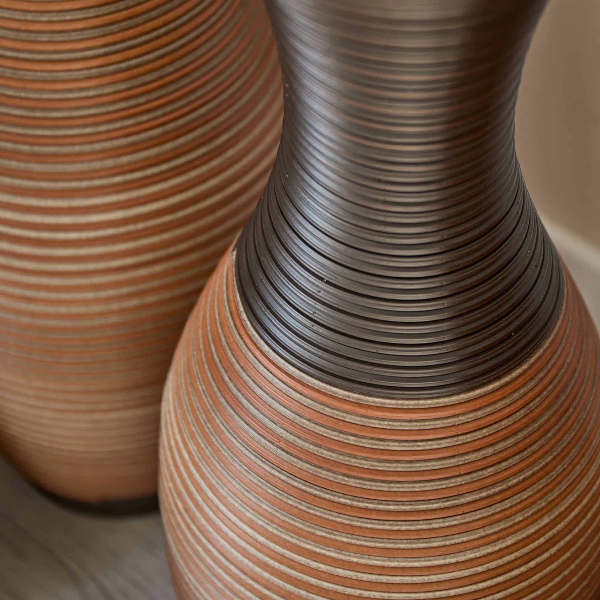 Set Of 3 Designer Floor Vases, Large Vases for Home Décor Flooring, Artificial Rattan Floor Vases, Brown Floor Vases for Living Rooms or Corridors – view 11