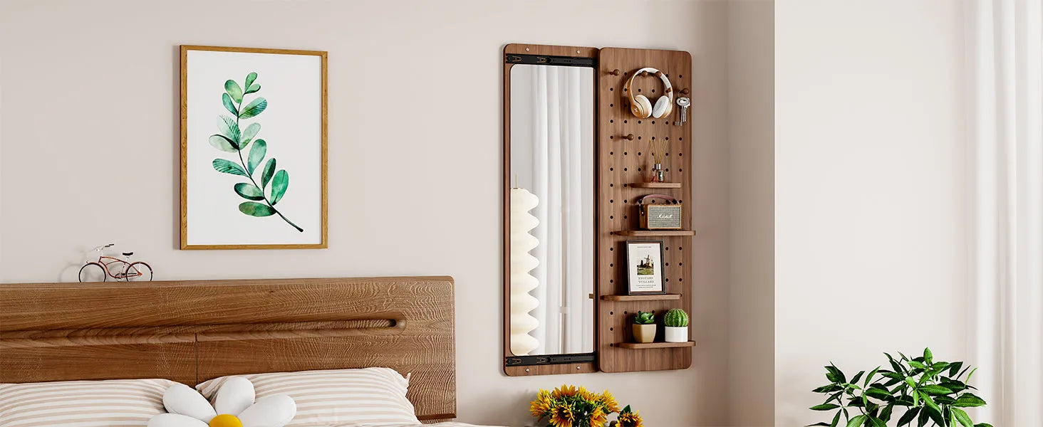 47.6 x 15.7 inch multi-functional design panel wall-mounted full-length mirror, space-saving, can be pushed and pulled. Suitable for bedroom/living – view 11