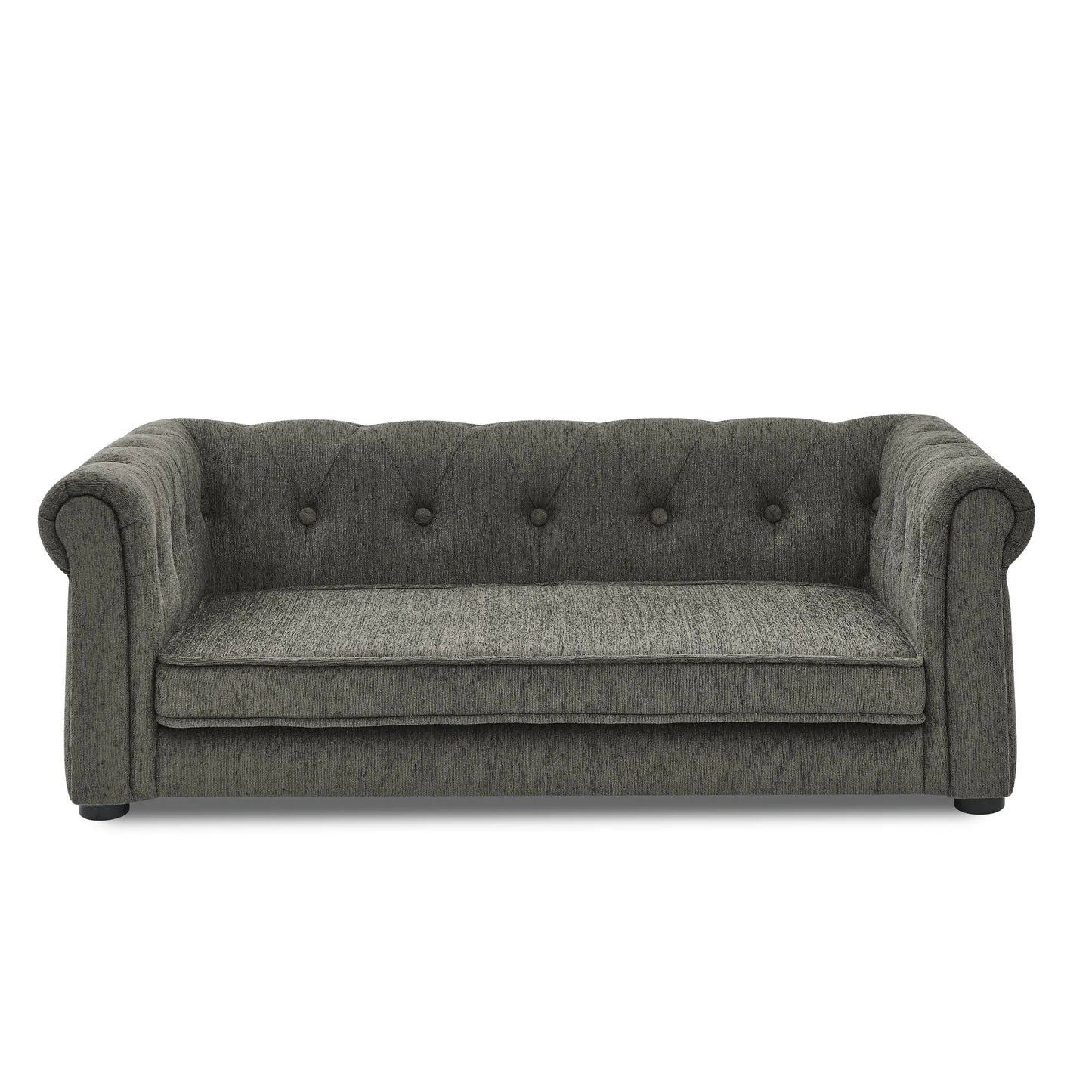 Modern Style Elegant Rectangle Pet Bed for Small and Medium Dogs, Durable Elevated Dog Sofa, Dark Grey Foam – view 11