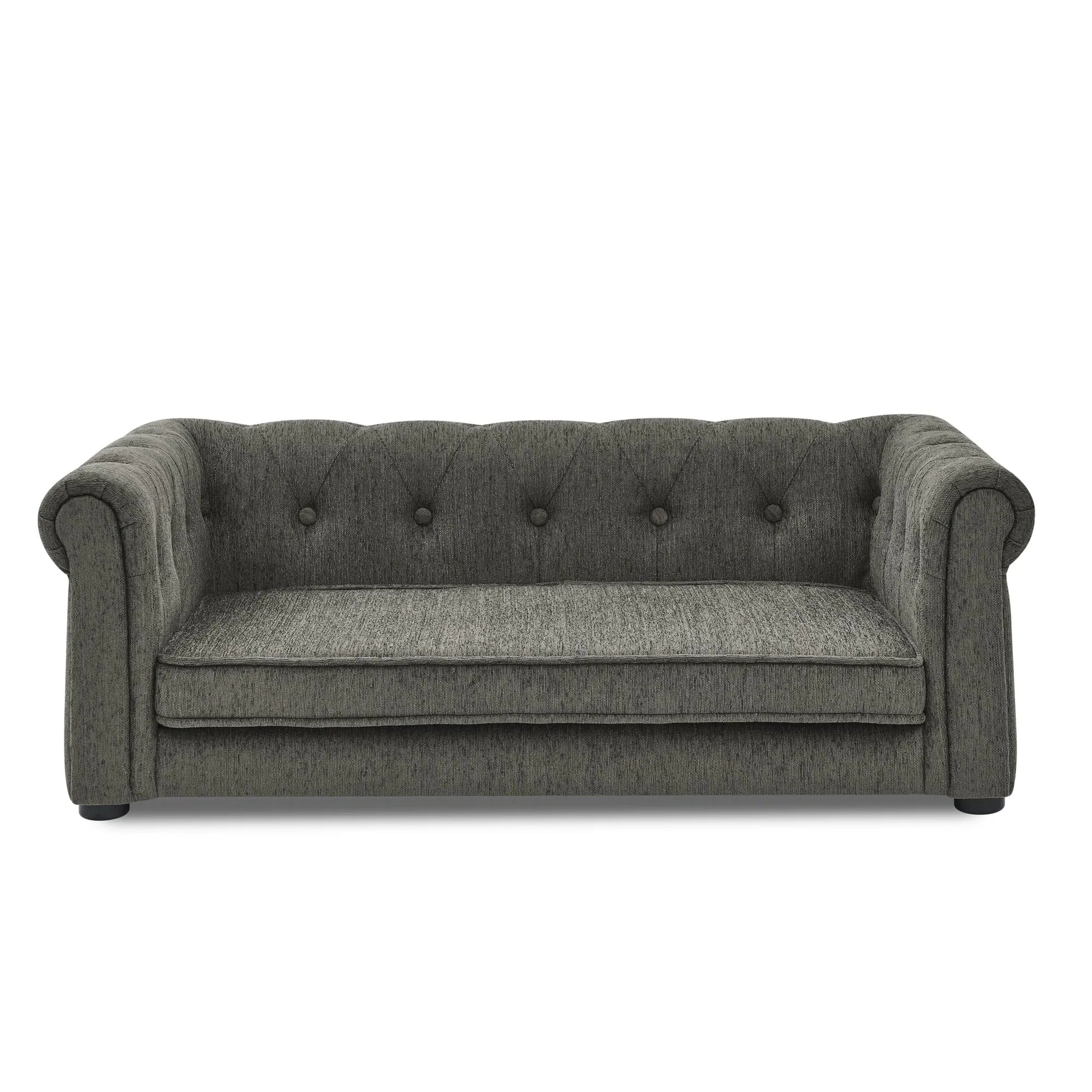 Modern Style Elegant Rectangle Pet Bed for Small and Medium Dogs, Durable Elevated Dog Sofa, Dark Grey Foam – view 11