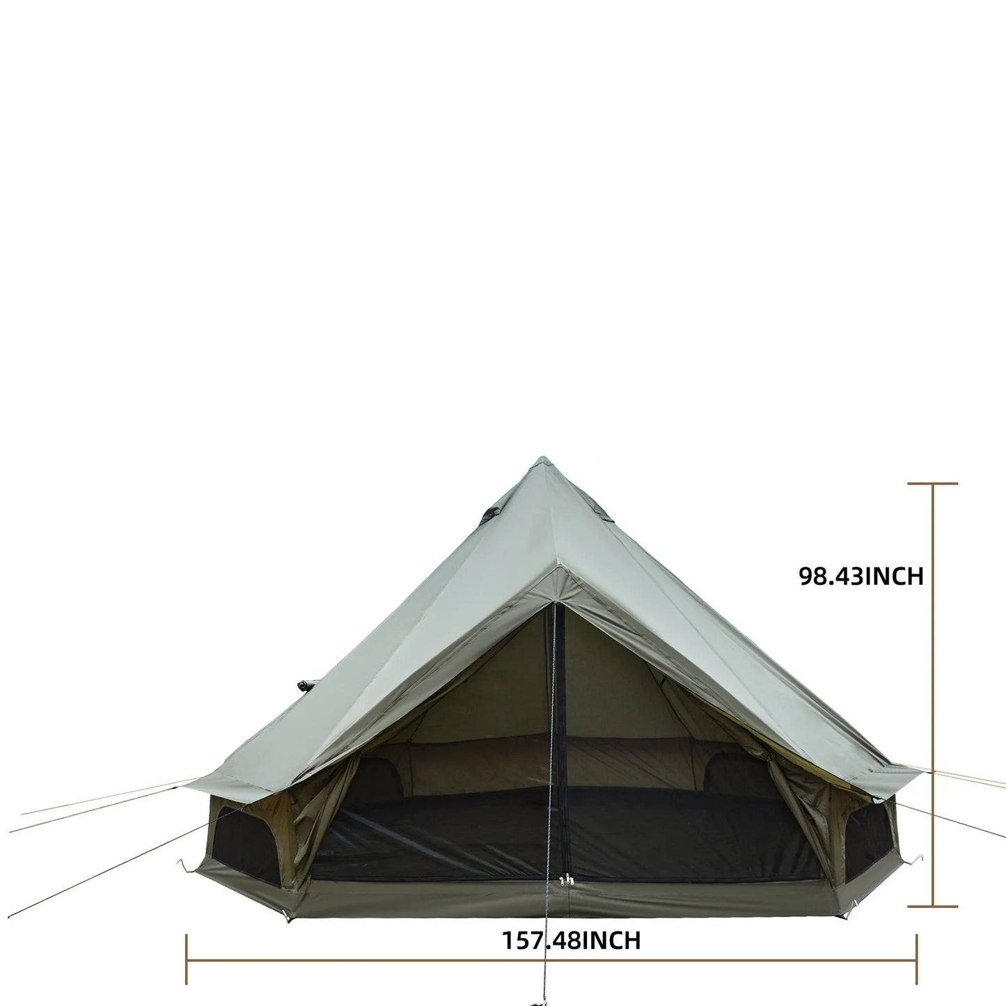 Oxford Bell Tent for Family Camping - Spacious 13.1ft Yurt with Stove Jack, Large Glamping Tents for 4-8 People, 4 Season Oxford Hot Tent Shelter – view 11
