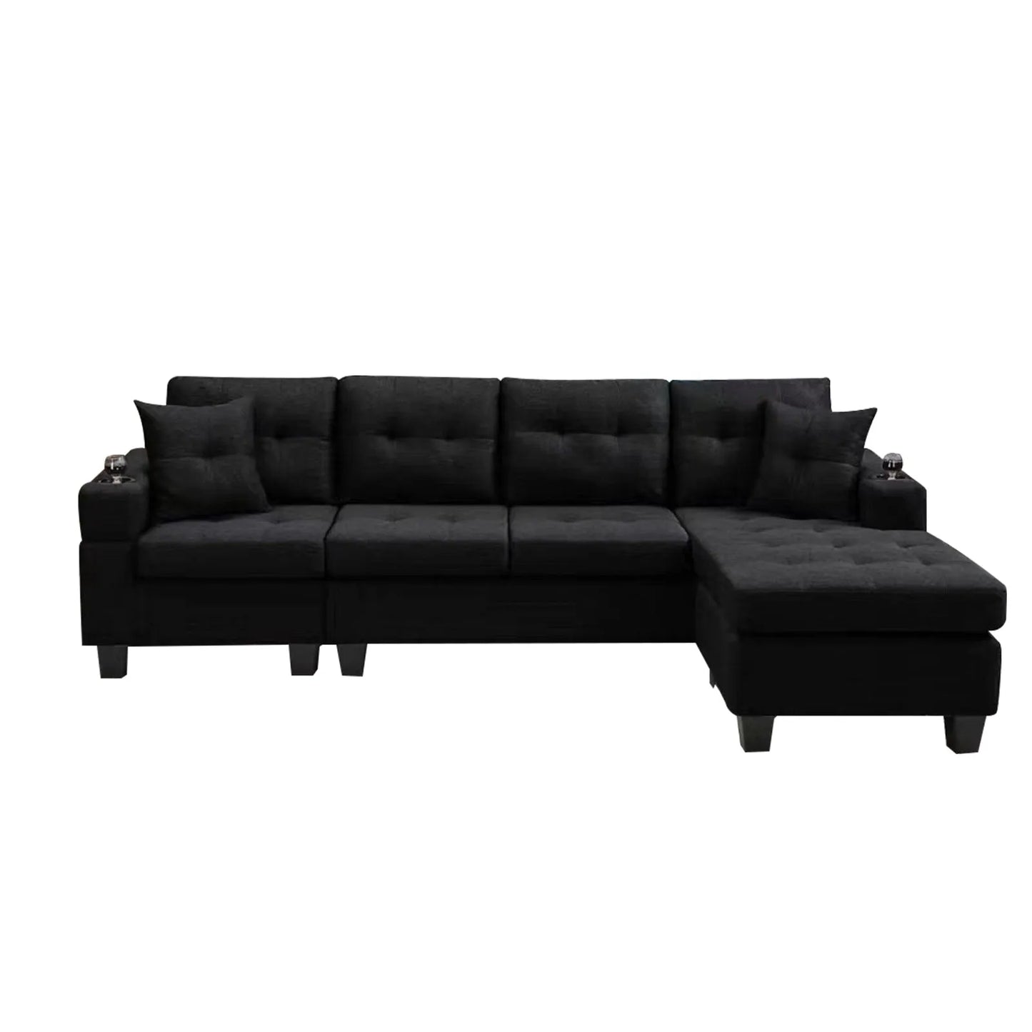MEGA right sectional sofa with footrest, convertible corner sofa with armrest storage, living room and apartment sectional sofa, right chaise longue – view 11