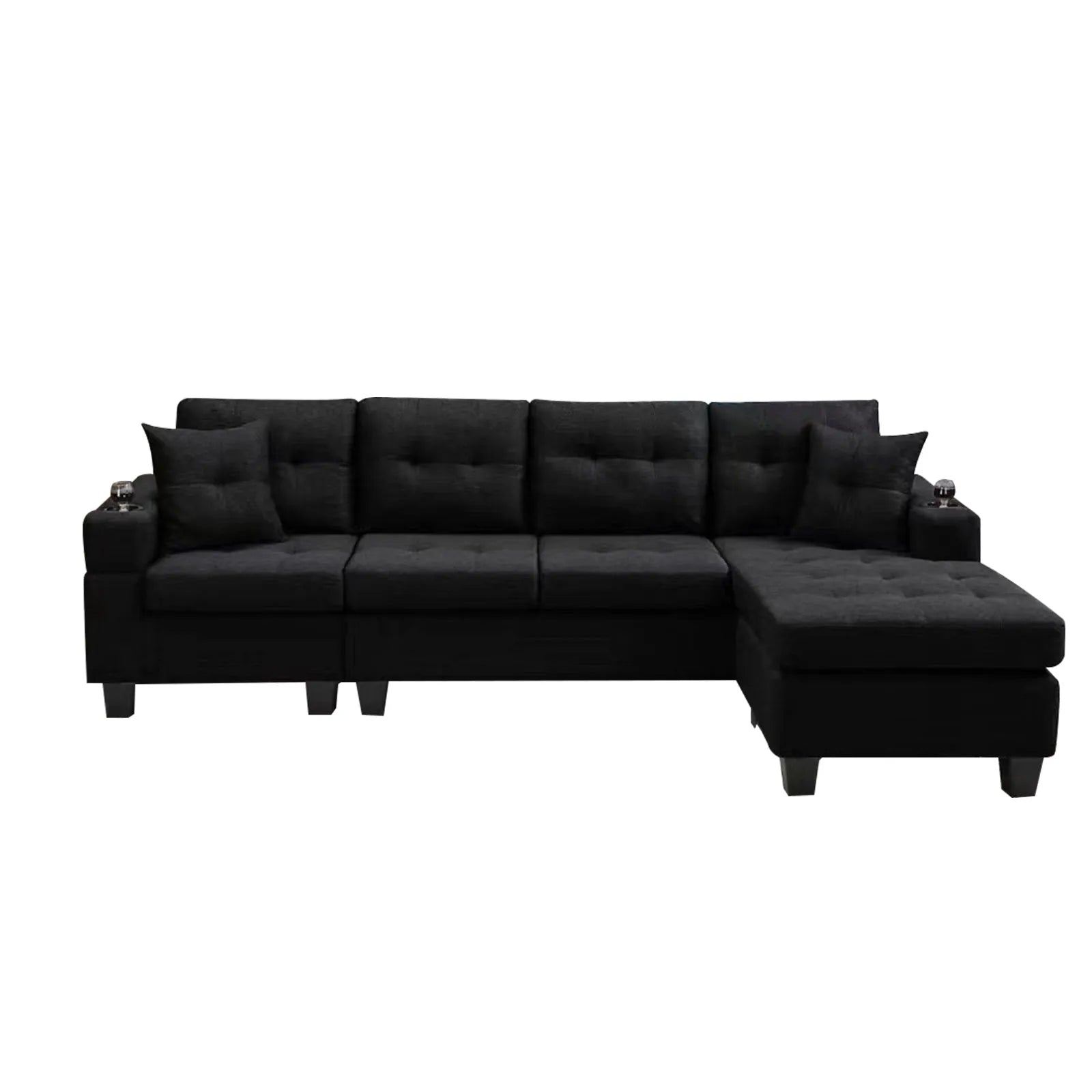 MEGA right sectional sofa with footrest, convertible corner sofa with armrest storage, living room and apartment sectional sofa, right chaise longue – view 11