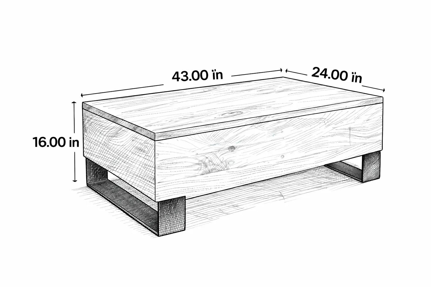 Solid Wood Lift Top Rectangle Coffee Table – view 12