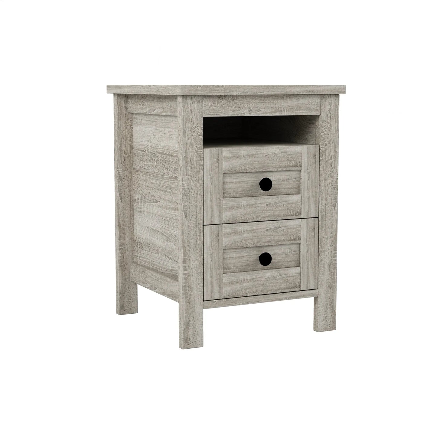 3-Pieces Bedroom Sets Queen Size Farmhouse Platform Bed with Double Sliding Door Storage Headboard and Charging Station, Storage Nightstand and – view 12
