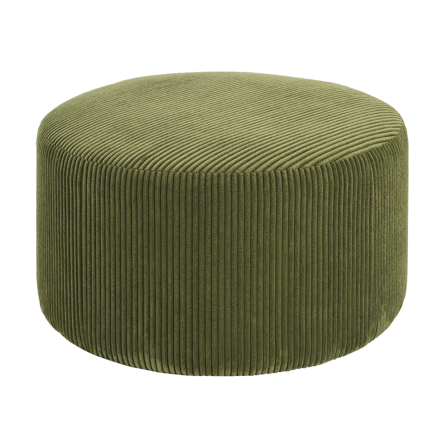 Upholstered Round Ottoman,Olive Green,Corduroy – view 12