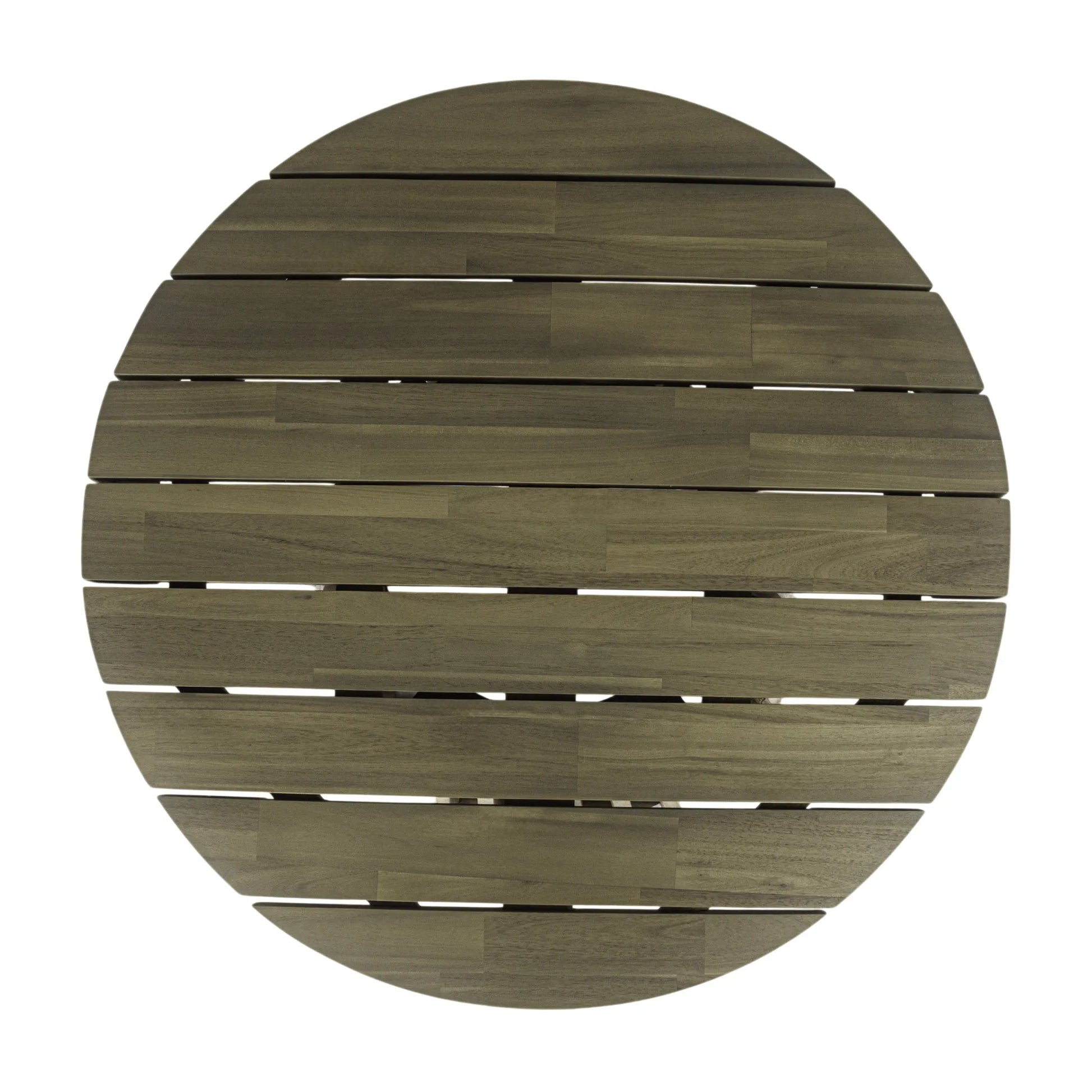 Outdoor Acacia Wood Patio Coffee Table, Round Coffee Table for Backyard, Lawn, Balcony,Grey Finish – view 12
