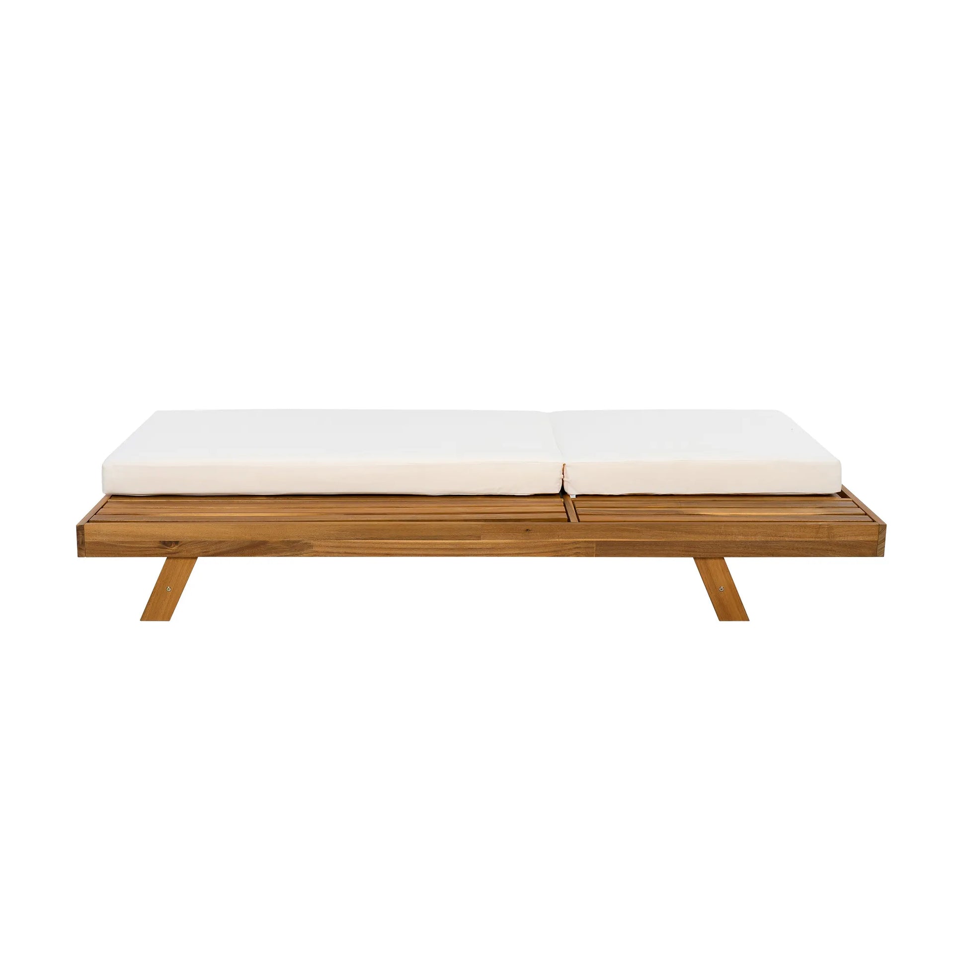 LOUNGE CHAISE SET, SPACE AVAILABLE ON ONE SIDE,ACACIA WOOD WITH WATER-RESISTANT LOUNGE CUSHIONS (CREAM & 4 INCH THICK) - MATCHING DARK GREY VERSION – view 12