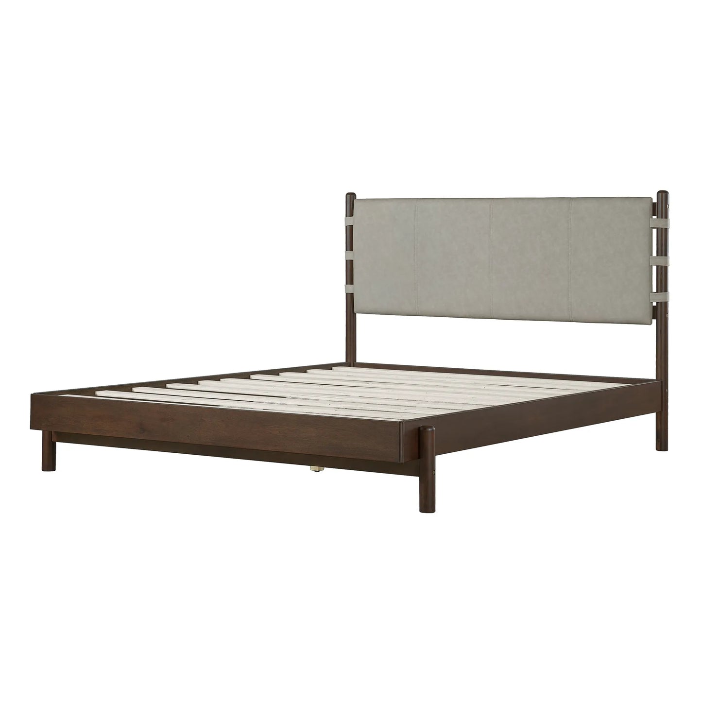 Modern Queen Bed Frame Set with 2 Nightstands, Light Gray Wood Platform Bed with Headboard and Matching Bedside Tables for Bedroom – view 12