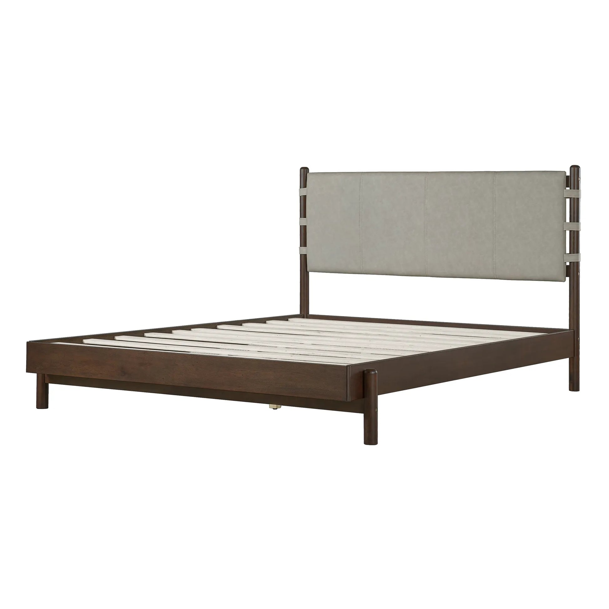 Modern Queen Bed Frame Set with 2 Nightstands, Light Gray Wood Platform Bed with Headboard and Matching Bedside Tables for Bedroom – view 12