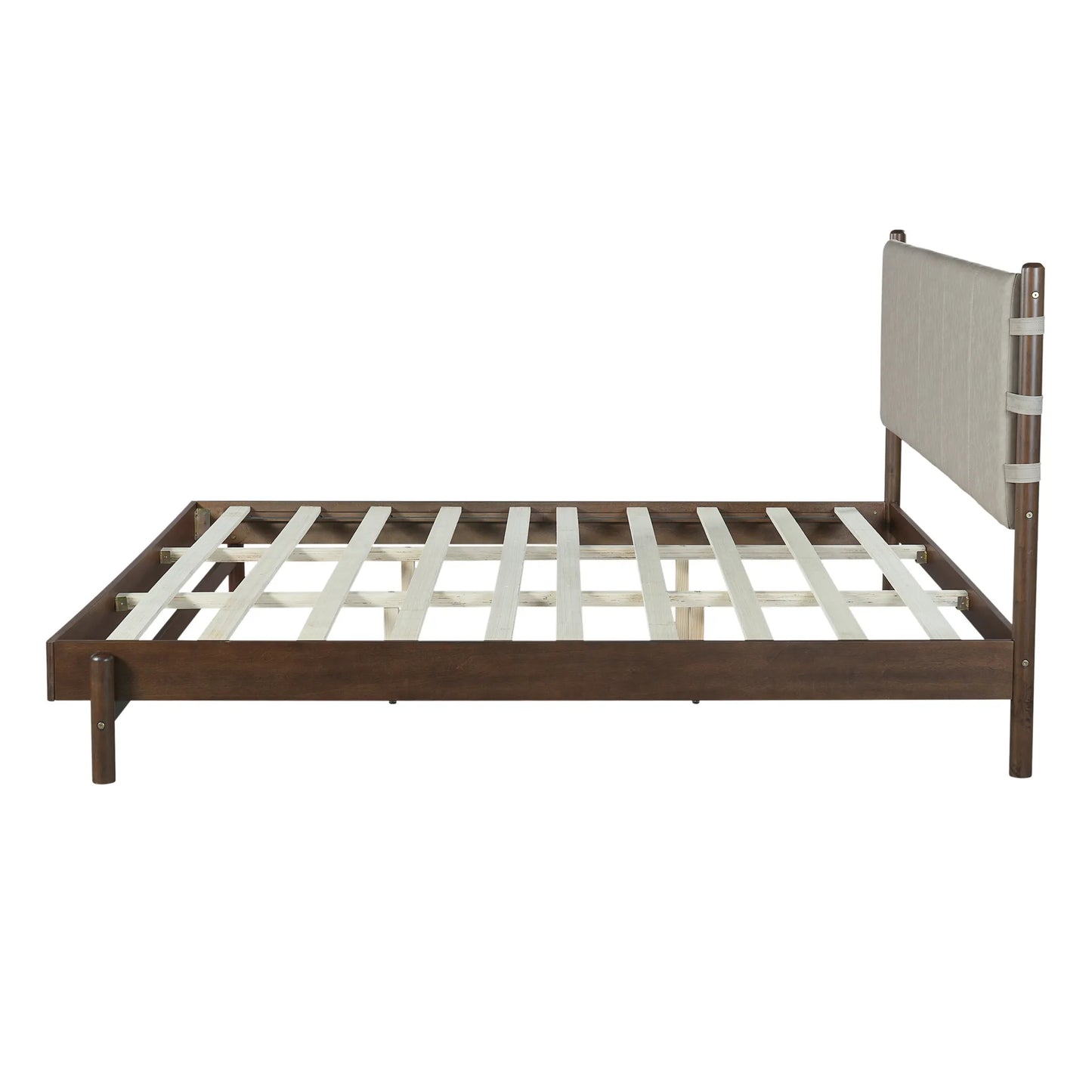 Modern King Bed Frame Set with 2 Nightstands, Light Gray Wood Platform Bed with Headboard and Matching Bedside Tables for Bedroom – view 12