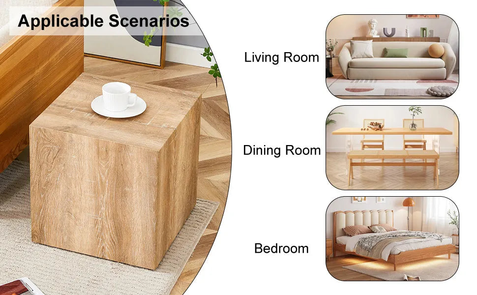 Elevate your living space with this square modern MDF coffee table that showcases smooth, light wood color texture patterns. It is characterized by – view 12