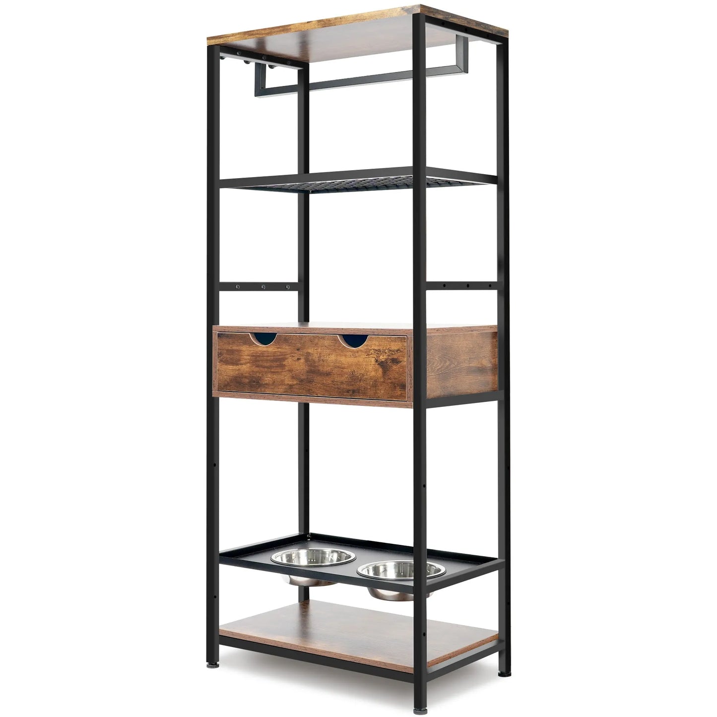 dog feeding station,3 Height Adjustable Raised Dog Bowls, Dog Feeder Station for Large Medium Dogs Cats, Dog Storage with shelves. – view 12