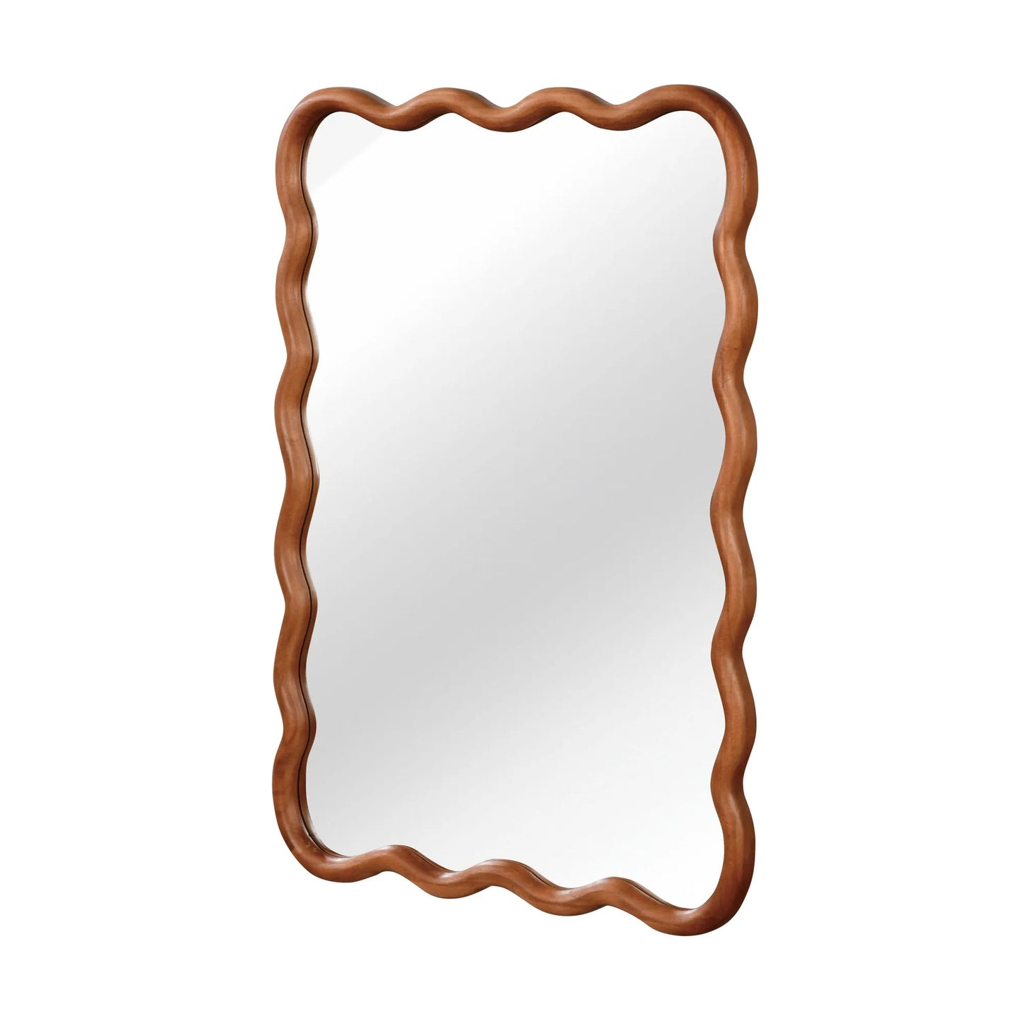 Yellowish Brown 24'x36' Wavy Rectangle Solid Wood Frame Decorative Mirror,For Bedroom, Bathroom, Living Room, Entryway – view 12