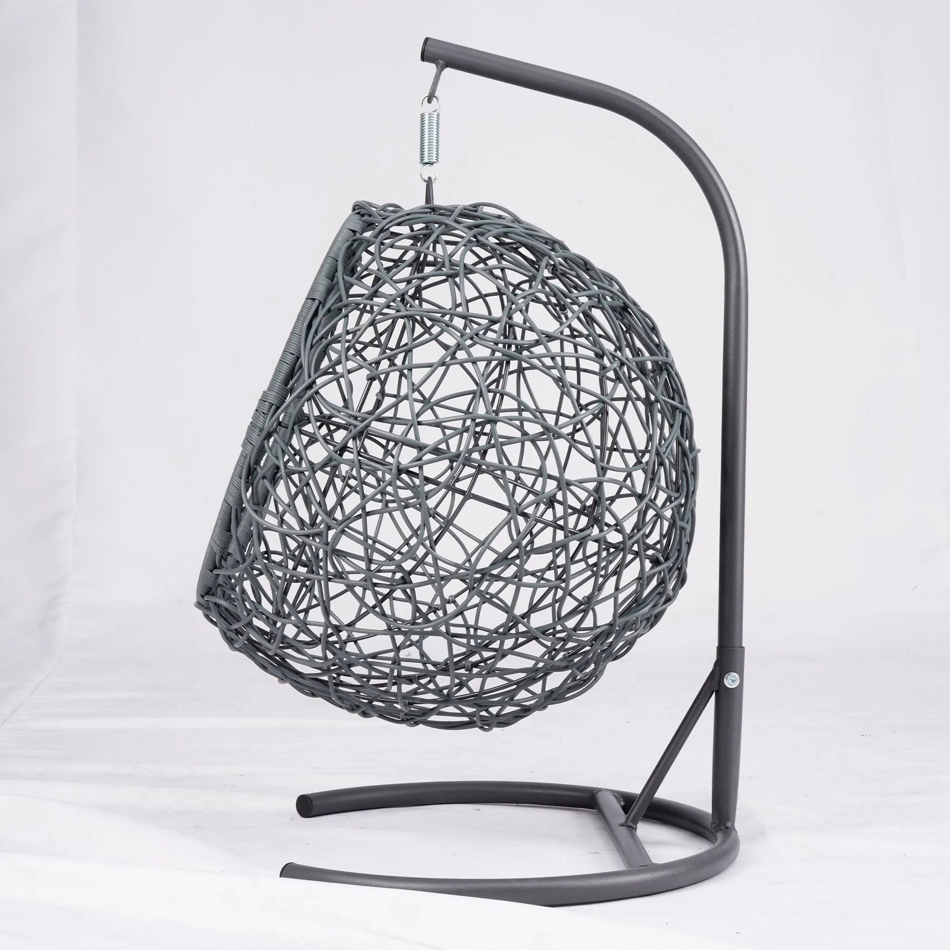 Cat Swing Bed with Stand & Cushion, Cat Egg Chair with Rattan Wicker Appearance, Indoor Hanging Swinging Cat Bed for Cats, Small Dogs, and Small – view 12