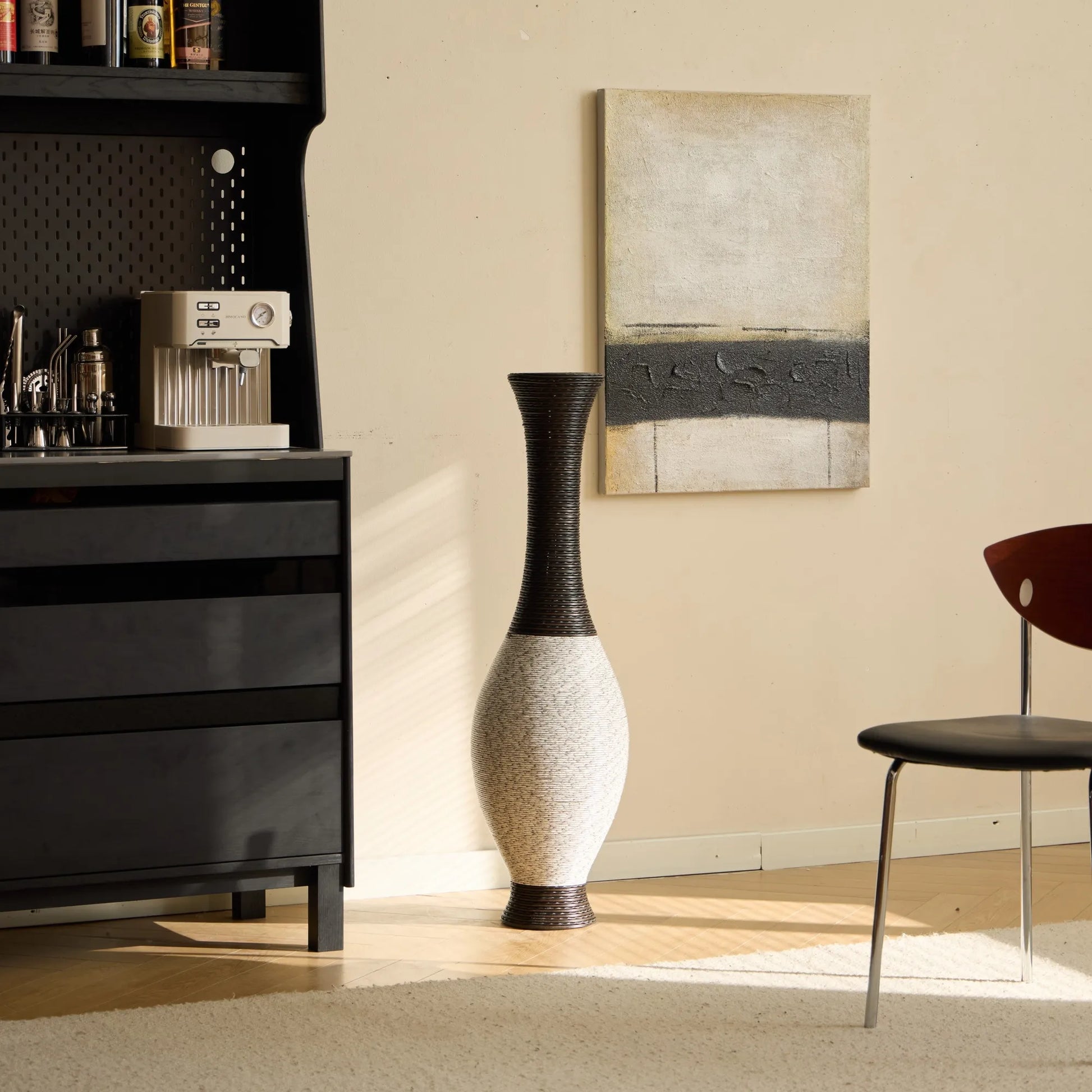 39-Inch Tall Designer Floor Vase – Artificial Rattan with Elegant Two-Tone Dark Brown Finish – Decorative Accent for Living Room, Bedroom, or Entryway – view 12