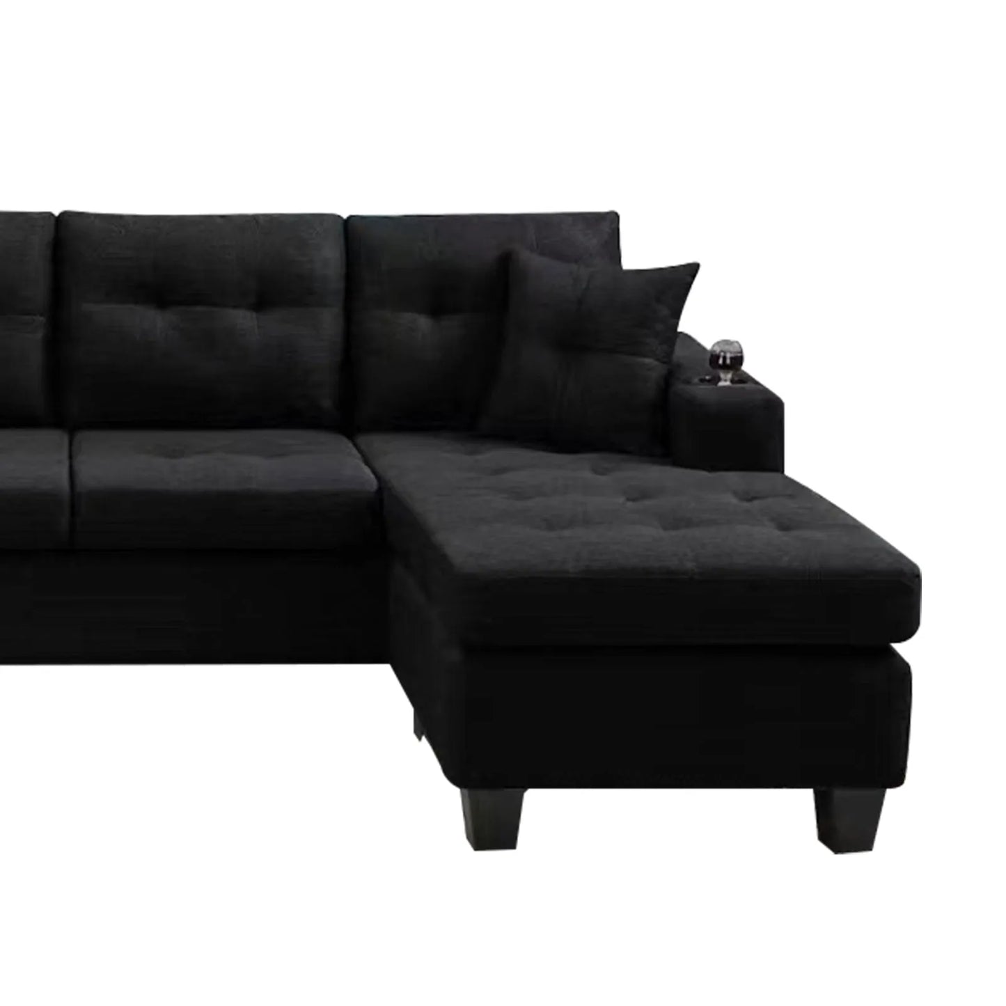 MEGA right sectional sofa with footrest, convertible corner sofa with armrest storage, living room and apartment sectional sofa, right chaise longue – view 12