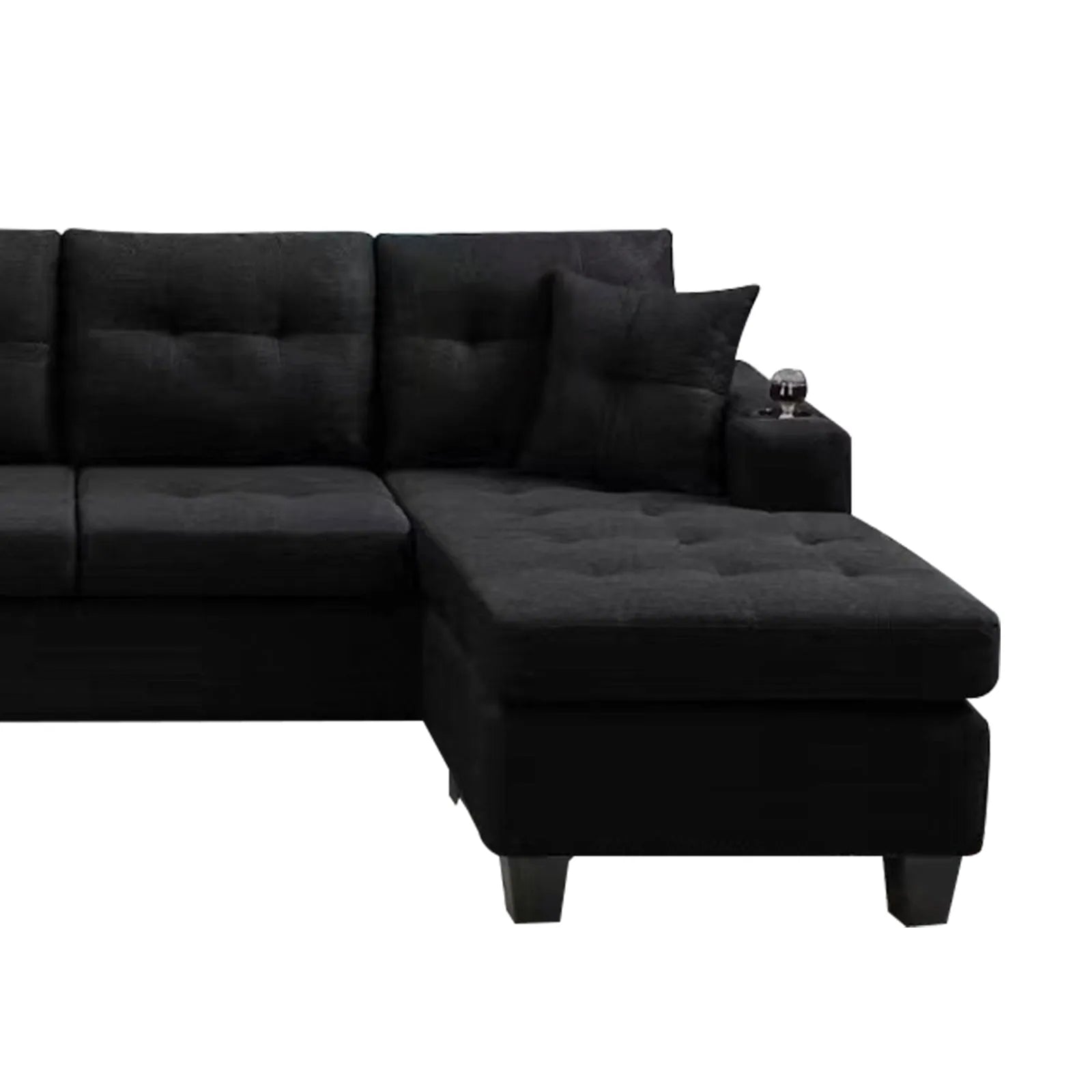 MEGA right sectional sofa with footrest, convertible corner sofa with armrest storage, living room and apartment sectional sofa, right chaise longue – view 12