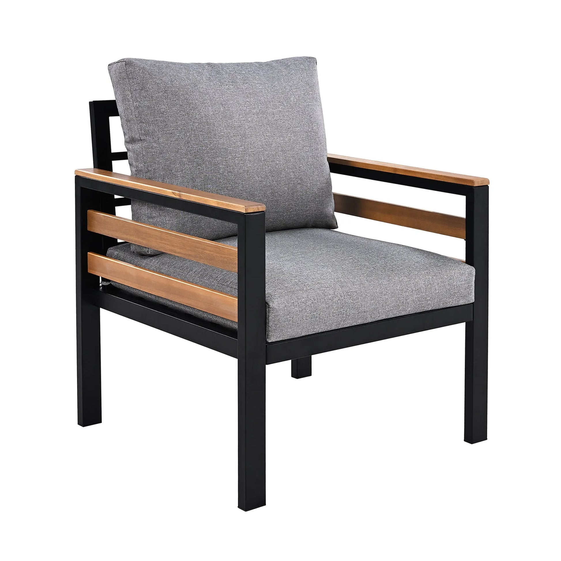 <Old SKU: N704G201246E> GO 4-Piece Outdoor Furniture Sofa Set for 5 People with Acacia Wood Armrests, Patio Conversation Set with Removable Cushion – view 13
