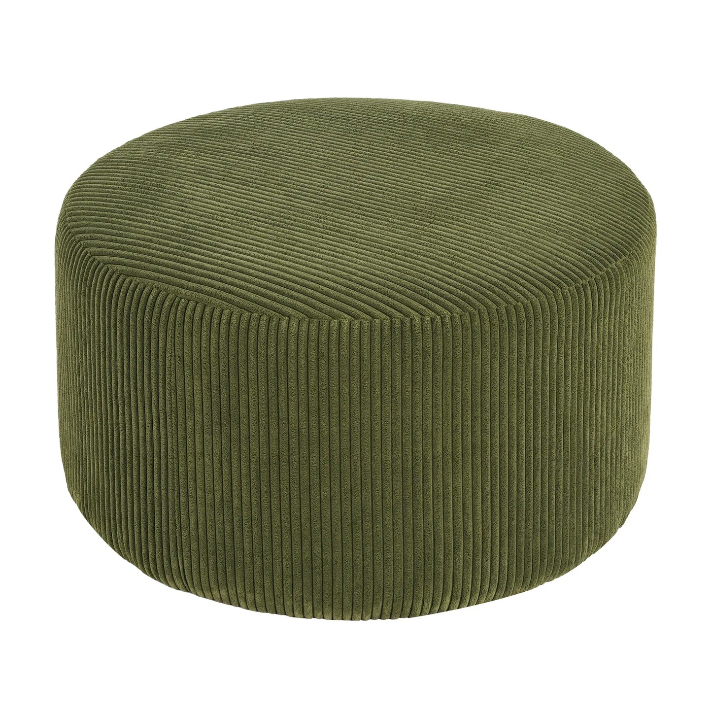 Upholstered Round Ottoman,Olive Green,Corduroy – view 13