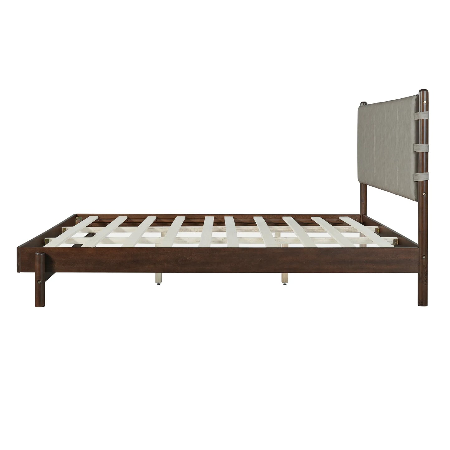 Modern King Bed Frame Set with 2 Nightstands, Light Gray Wood Platform Bed with Headboard and Matching Bedside Tables for Bedroom – view 13