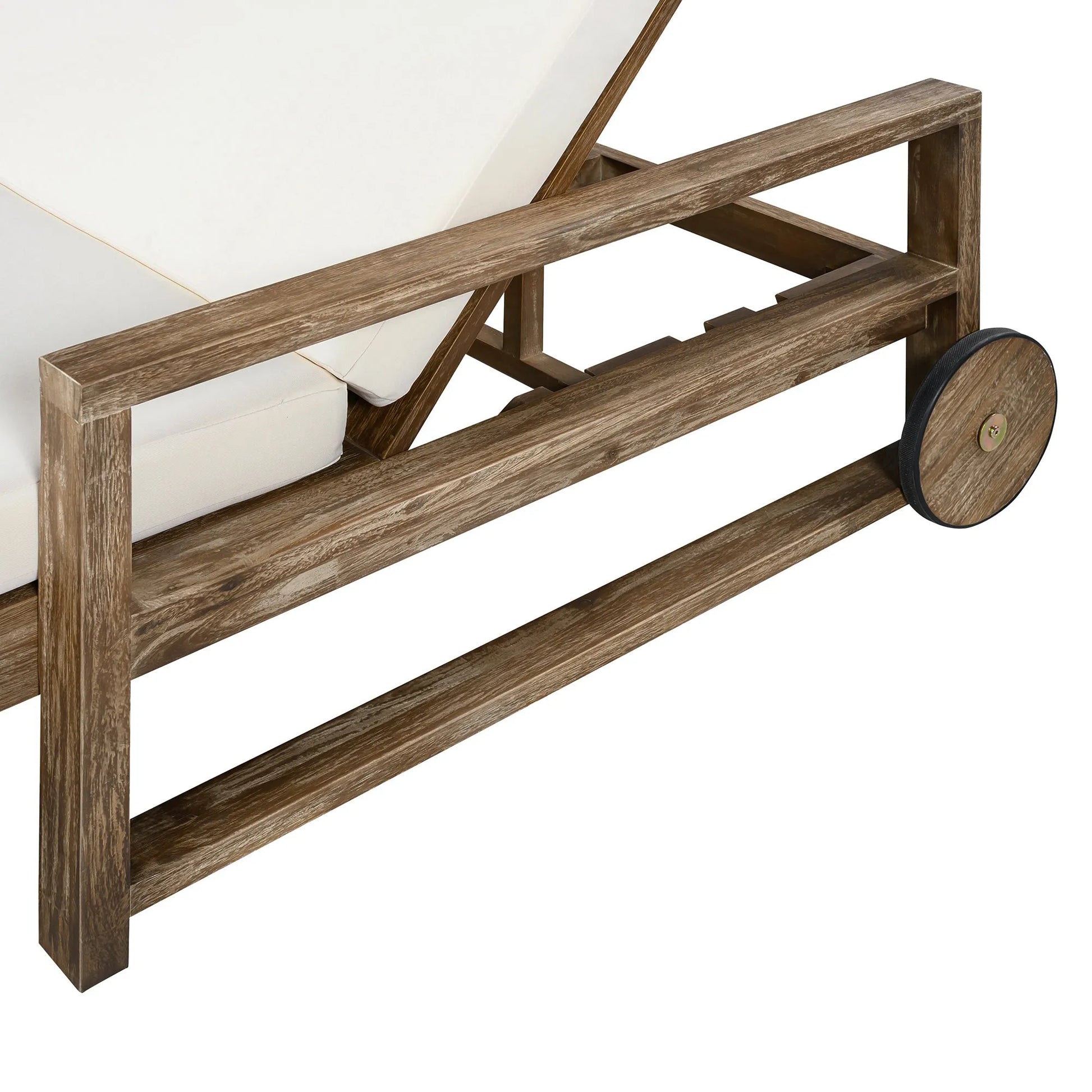 1-Piece Farmhouse-styled Wooden Outdoor Sunbed for Ultimate Relaxation Outdoor Daybed Seating 2 People for Poolside, Garden and Backyard (Beige) – view 13