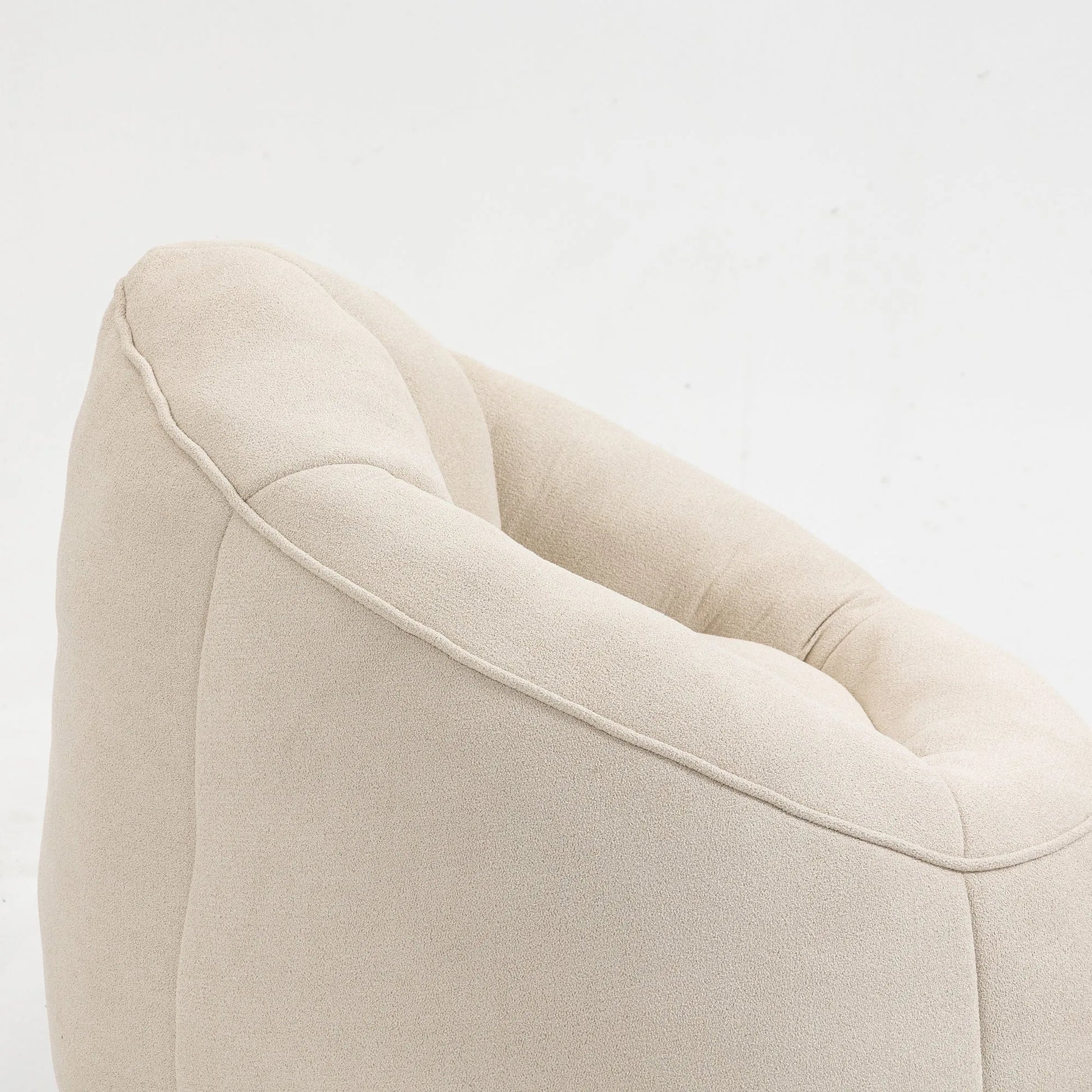 Bedding Bean Bag Sofa Chair with High-Pressure Foam and Footrest, Beige Microfiber – view 13