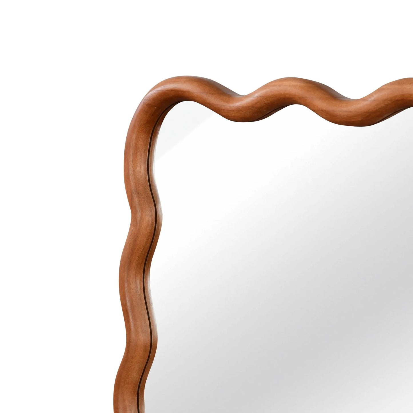 Yellowish Brown 24'x36' Wavy Rectangle Solid Wood Frame Decorative Mirror,For Bedroom, Bathroom, Living Room, Entryway – view 13