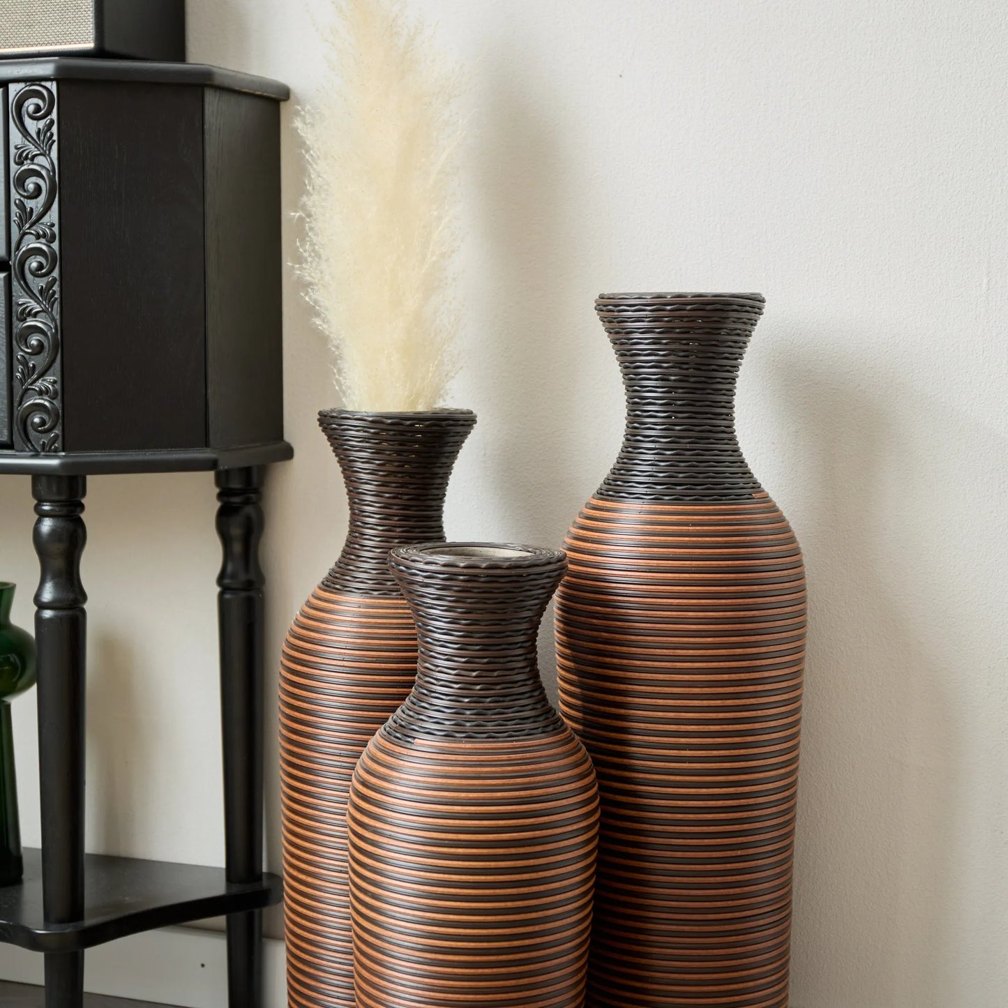 Desktop Vase, Brown Decorative Floor Vase, Classic and Neat Floor Vase, High Independent Flower Stand, Artificial Vine Vase, PVC Floor Vase, Home – view 13