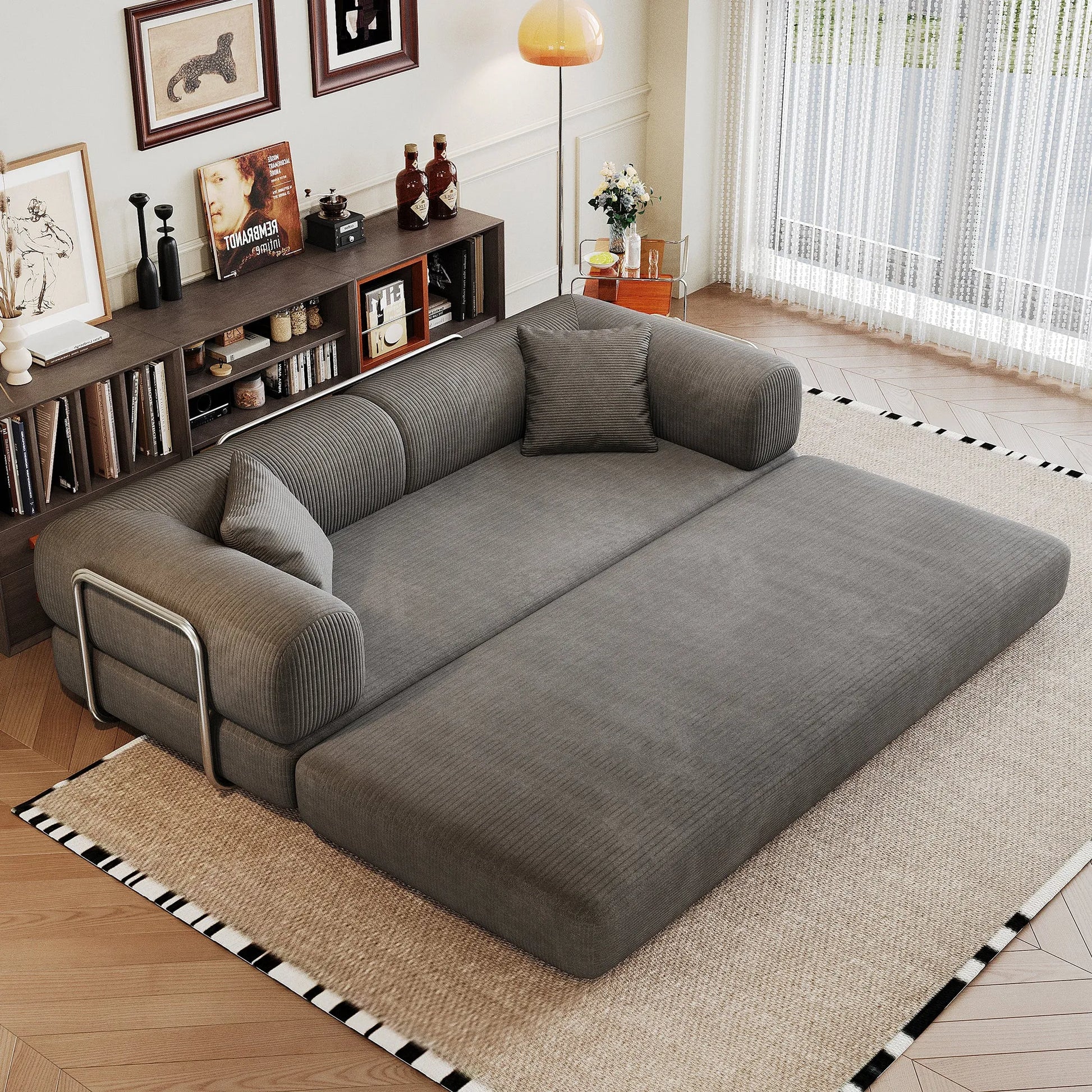 78.8' Compression Sofa,Convertible Floor Sofa Bed-with Pillow Back Support Armrest,Comfy Futon Couch Sleeper Bed,Loveseats Boneless Modular Sectional – view 13