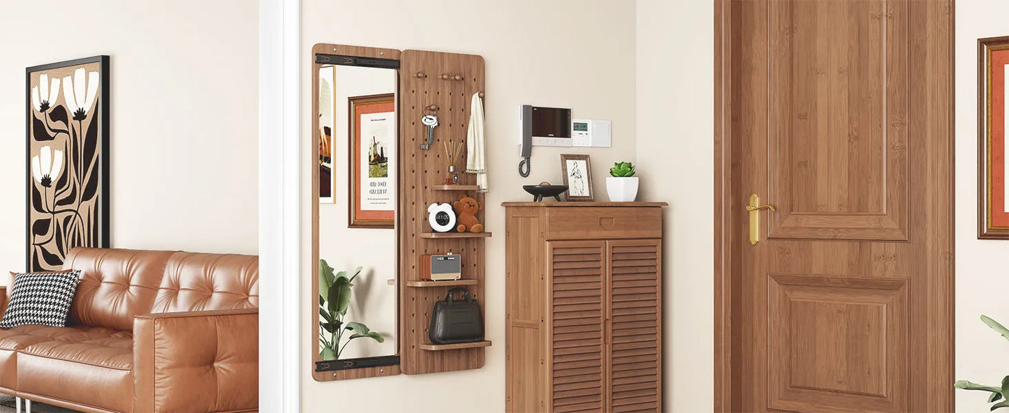 47.6 x 15.7 inch multi-functional design panel wall-mounted full-length mirror, space-saving, can be pushed and pulled. Suitable for bedroom/living – view 13