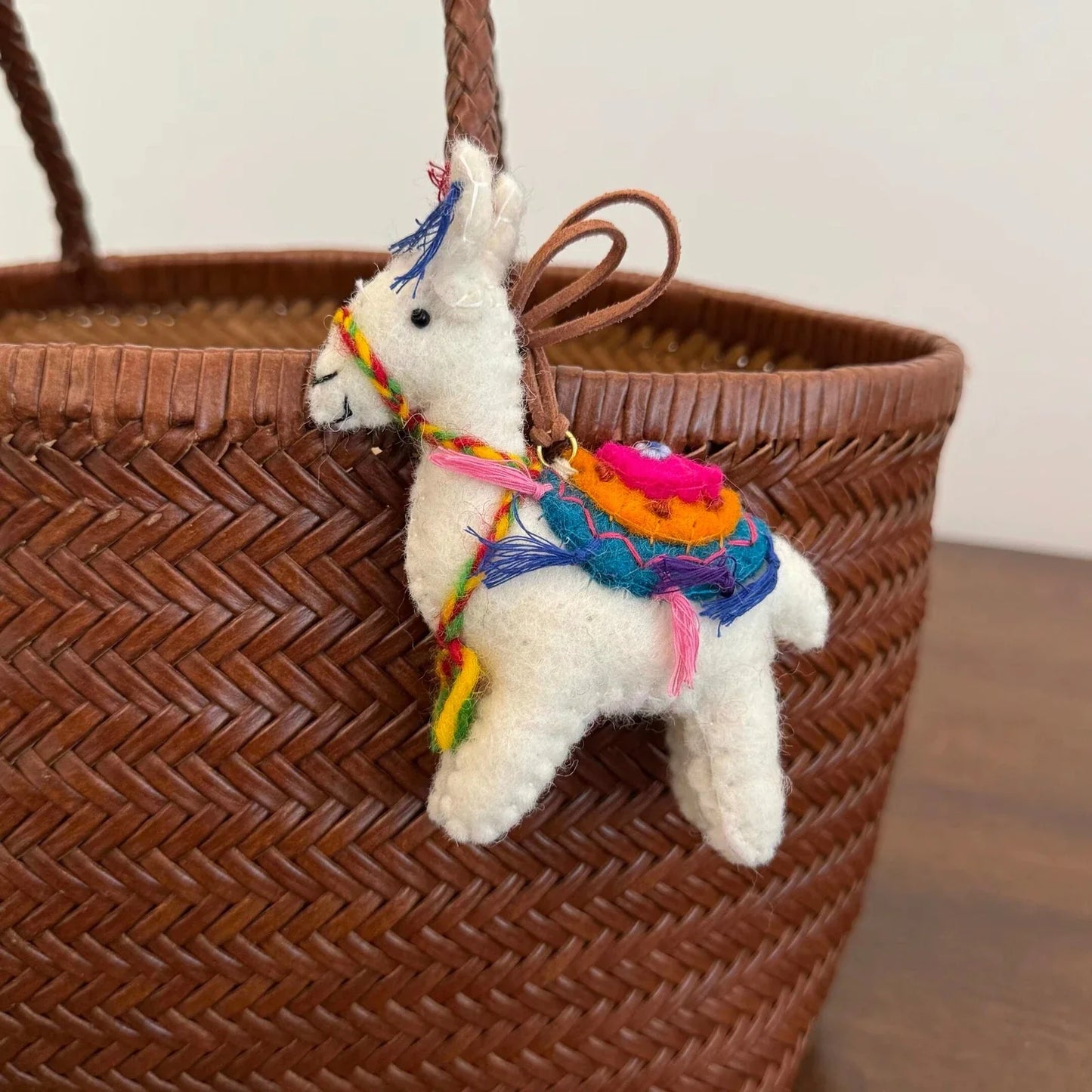 Bright-color wool felt foal charm