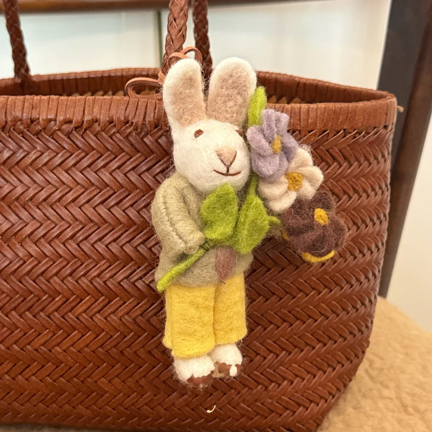 Love letter rabbit wool felt charm