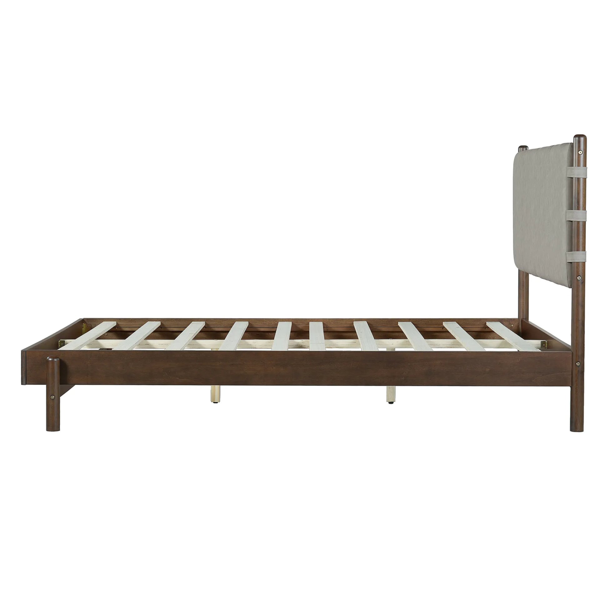 Modern Queen Bed Frame Set with 2 Nightstands, Light Gray Wood Platform Bed with Headboard and Matching Bedside Tables for Bedroom – view 14