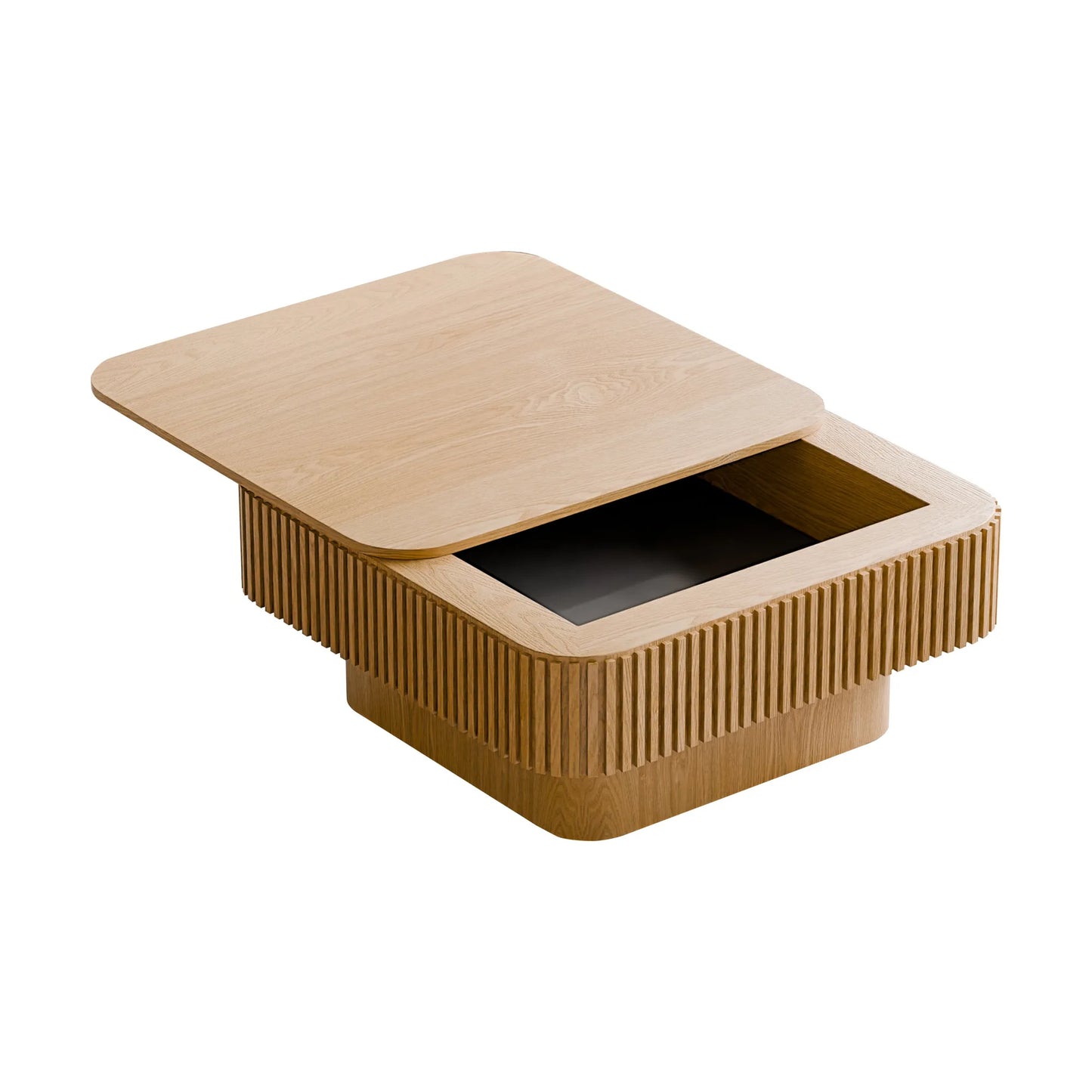 31.5'' Square Coffee Table with Storage Solid Wood Veneered Modern Coffee Table Accent Tea Table for Living Room, Bedroom, Apartment or Office – view 14