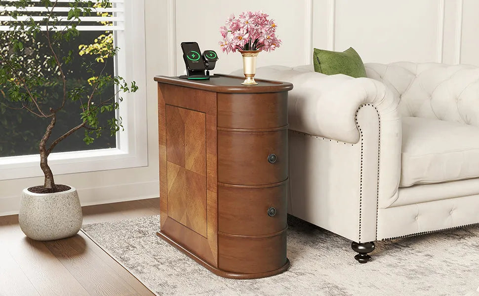 End Table with Charging Station,Sofa Side Table with Drawers, No Assembly Required(Expect Arrival Date 2025/4/16) – view 14