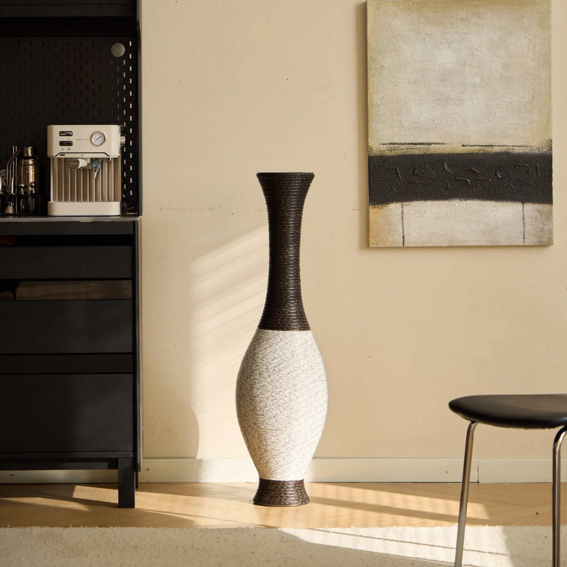 39-Inch Tall Designer Floor Vase – Artificial Rattan with Elegant Two-Tone Dark Brown Finish – Decorative Accent for Living Room, Bedroom, or Entryway – view 14