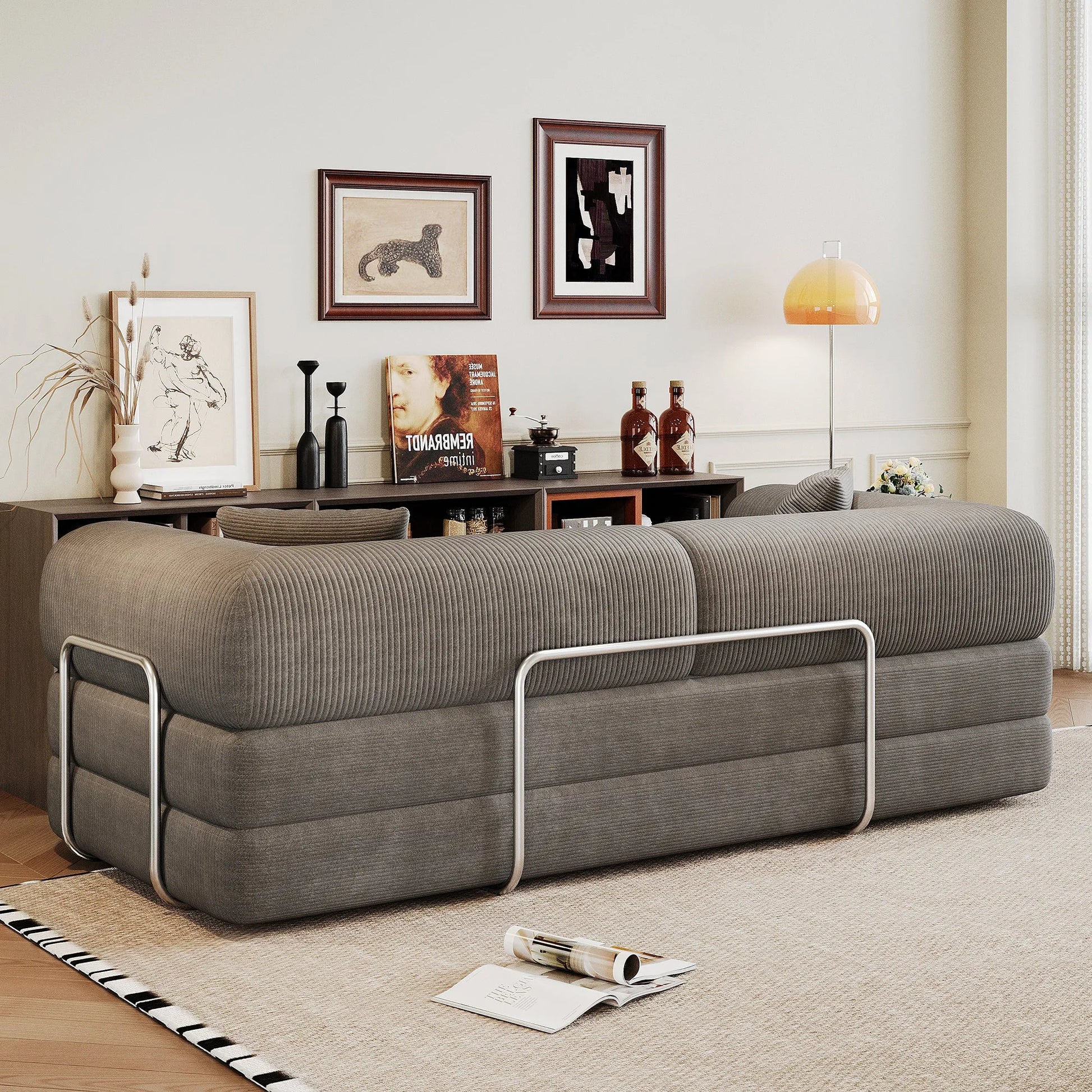 78.8' Compression Sofa,Convertible Floor Sofa Bed-with Pillow Back Support Armrest,Comfy Futon Couch Sleeper Bed,Loveseats Boneless Modular Sectional – view 14