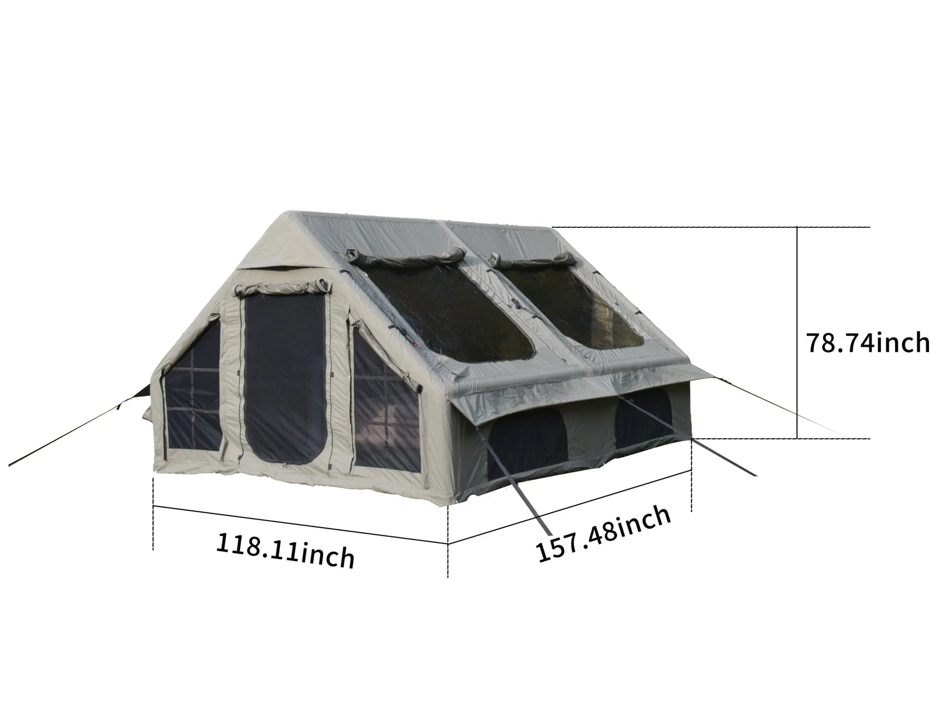 9.8 x13ft Inflatable Camping Tents with Hand Pump, Air Glamping Tents, Easy Setup Waterproof and Windproof Blow up Tent, 4 Seasons Oxford Cabin Tent – view 14