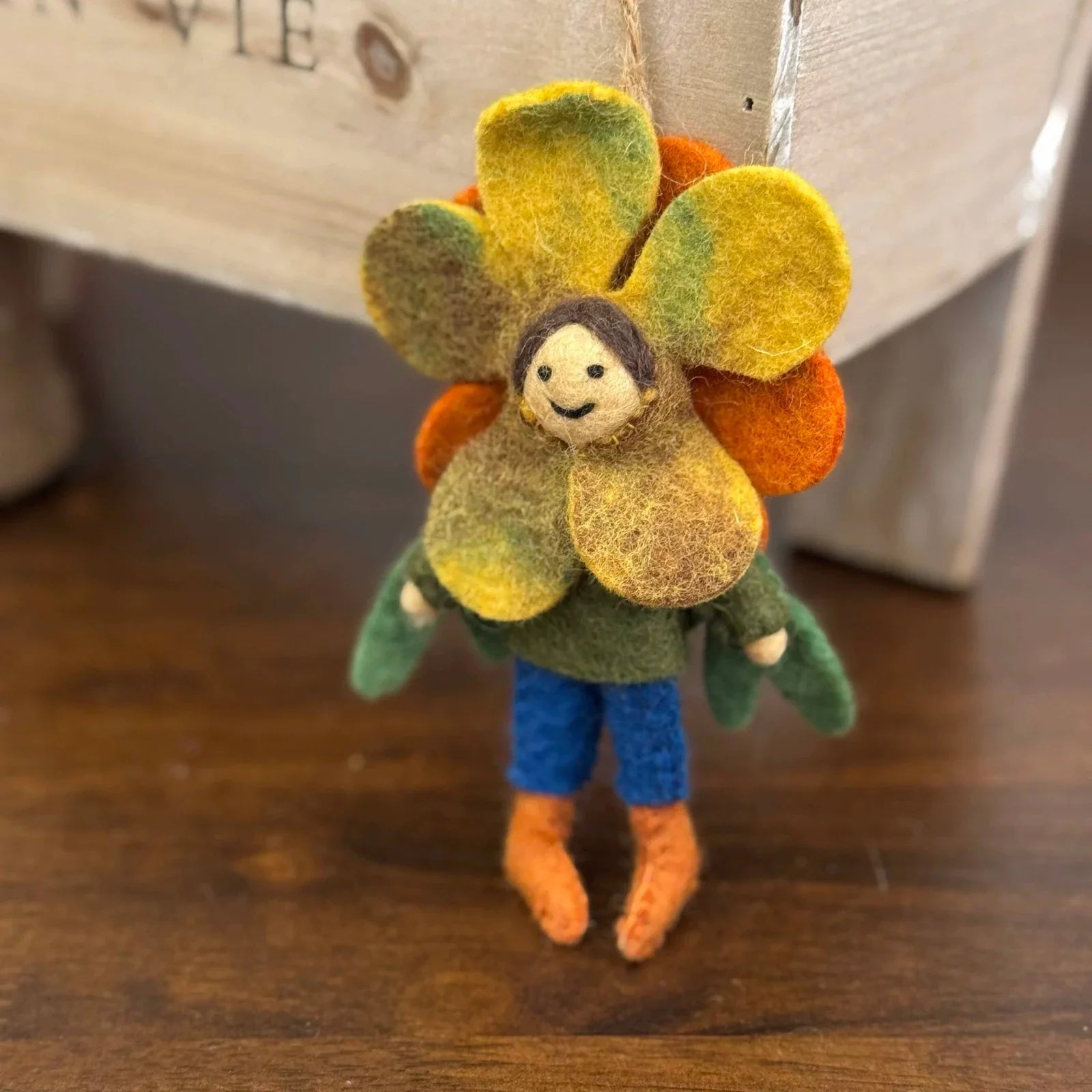 Flower Sprite handmade wool felt bag charm and keychain