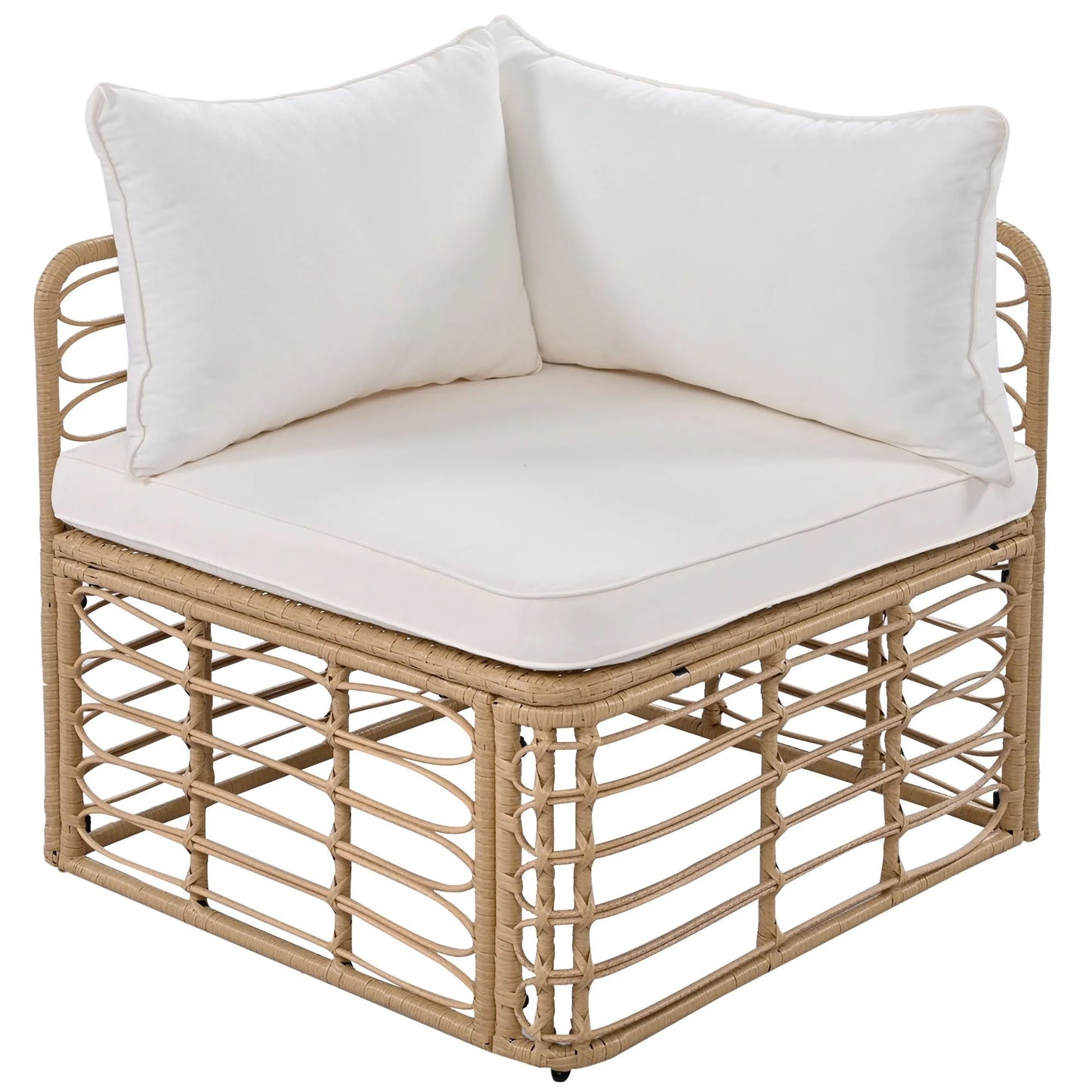 7 Pieces Outdoor Patio Furniture, All-Weather Rattan Sectional Sofa Set with Thick Cushions and Pillows, Freely Combined Conversation Sets for – view 15