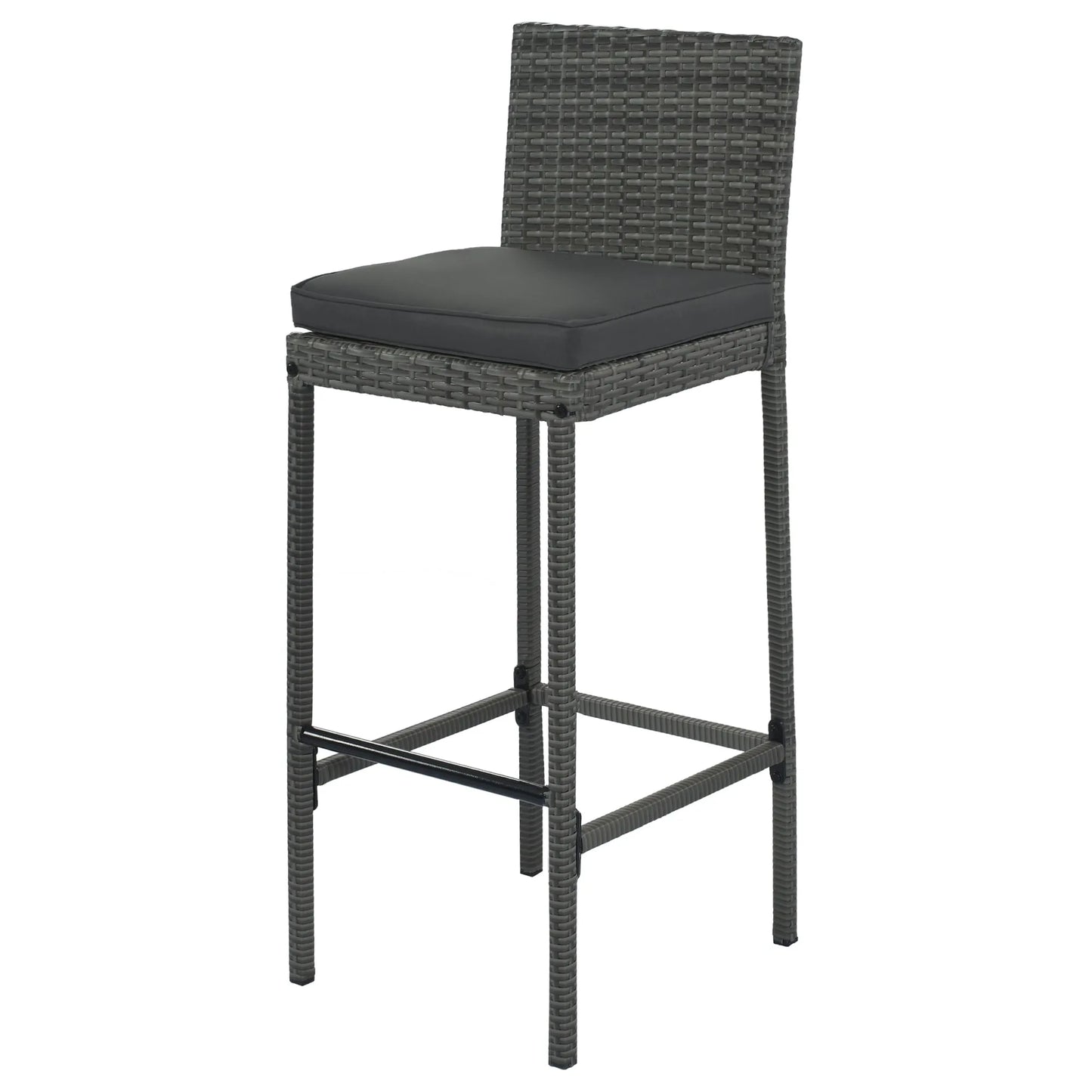 <Old SKU: FG201216AAE> GO 5-pieces Outdoor Patio Wicker Bar Set, Bar Height Chairs With Non-Slip Feet And Fixed Rope, Removable Cushion, Acacia Wood – view 15