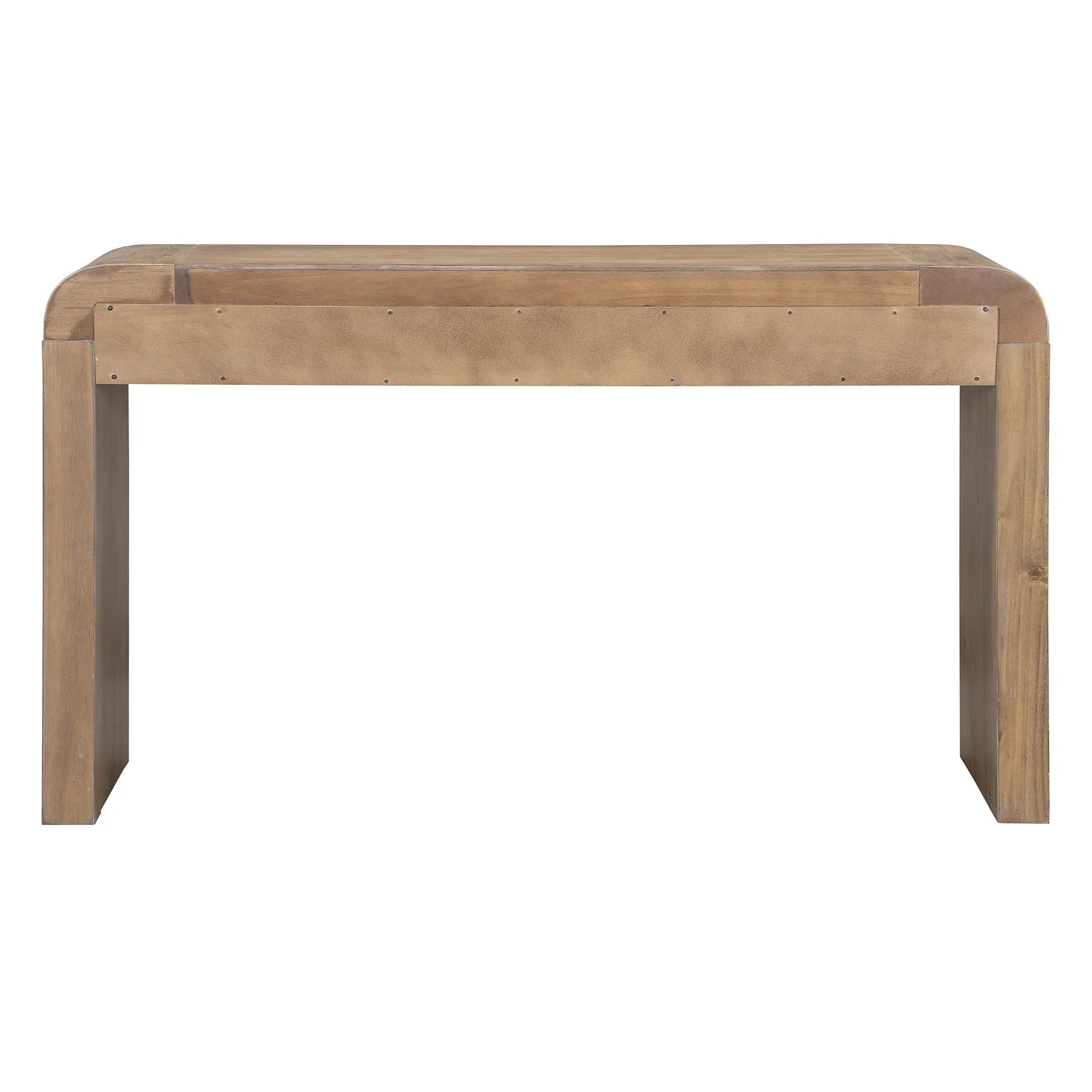 Rustic Console Table with Fluted Drawer Front, Entryway Table with Curved Corners & Thick Legs, Sturdy Sofa Table for Hallway & Living Room (Natural) – view 15